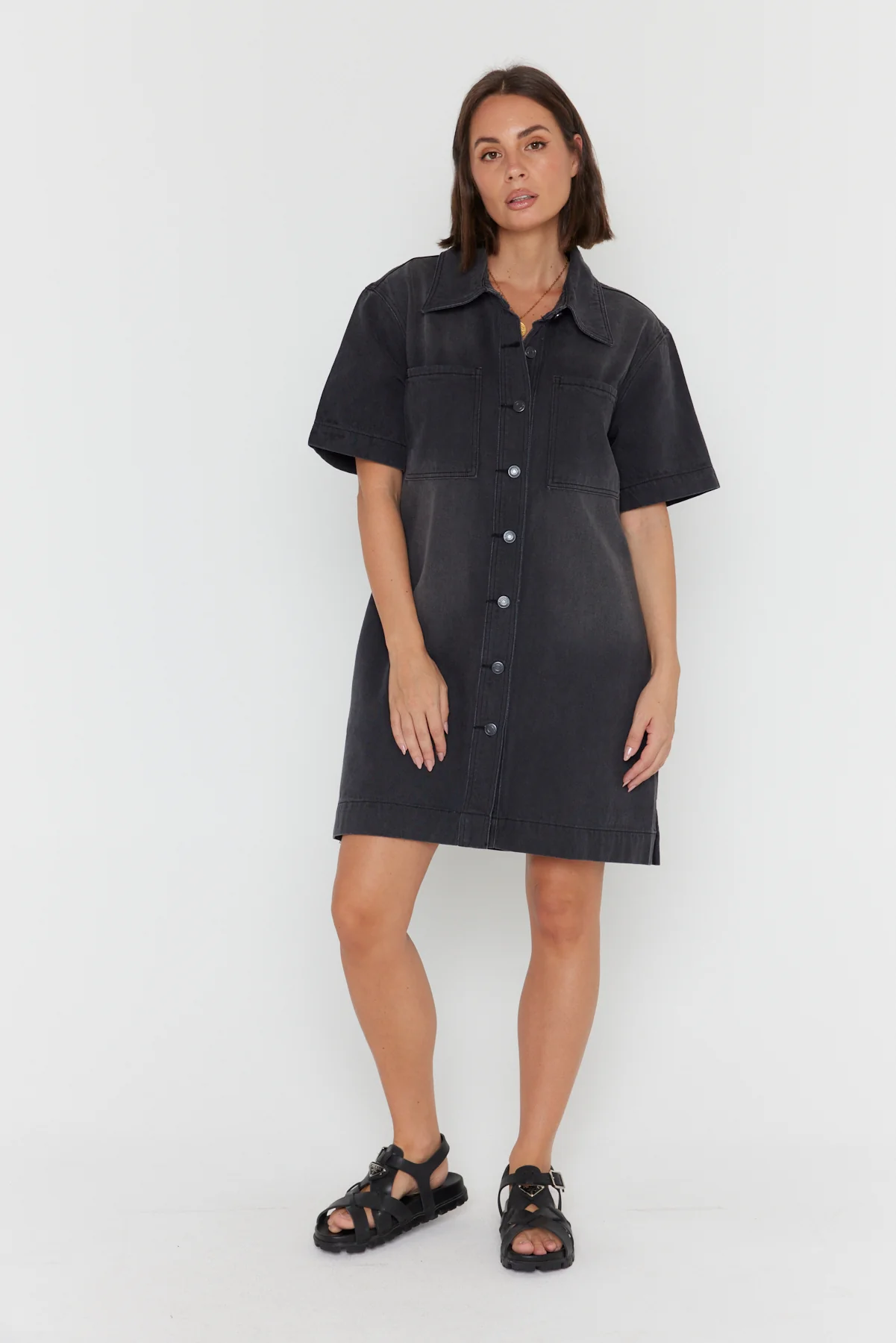 MILANO Dress Black Denim - Image 5