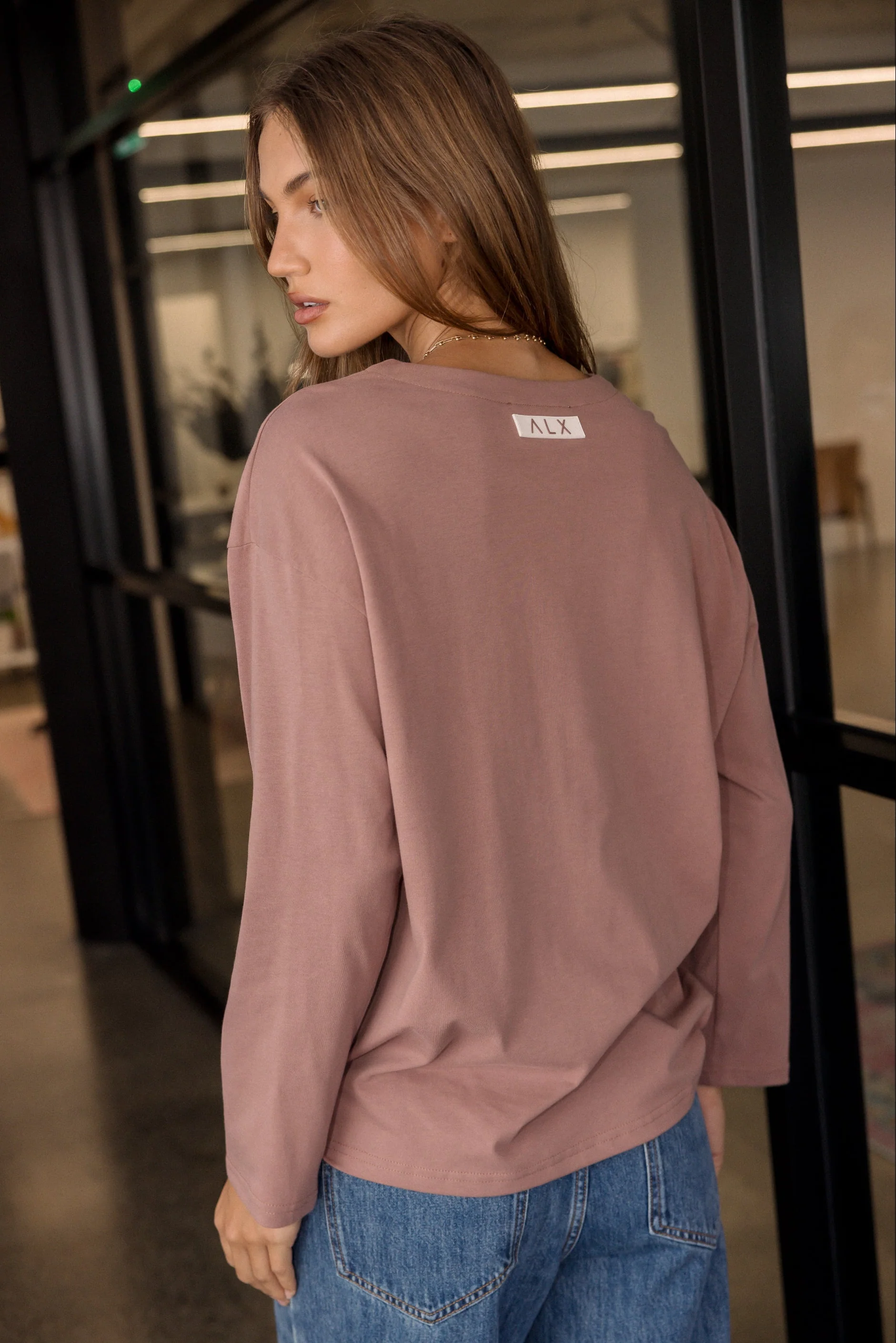NIX V Long Sleeve Top Mahogany - Image 4