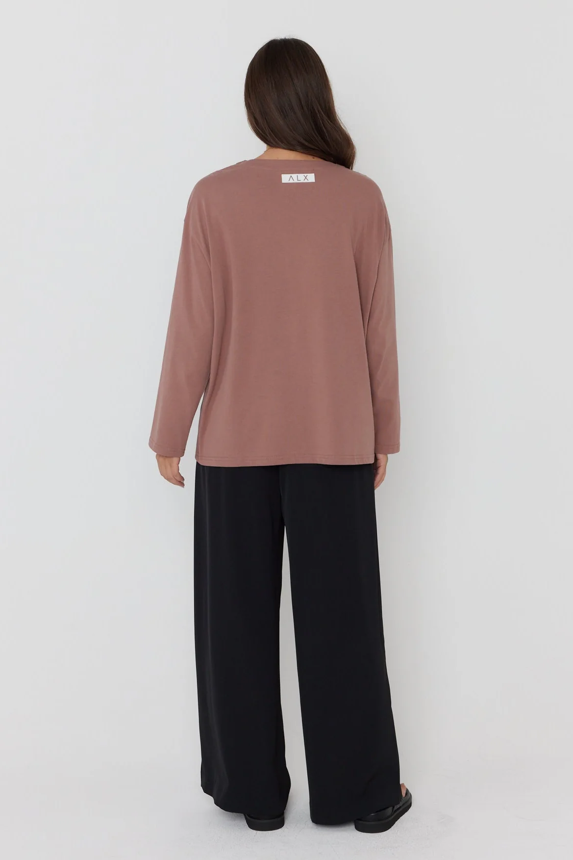 NIX V Long Sleeve Top Mahogany - Image 9