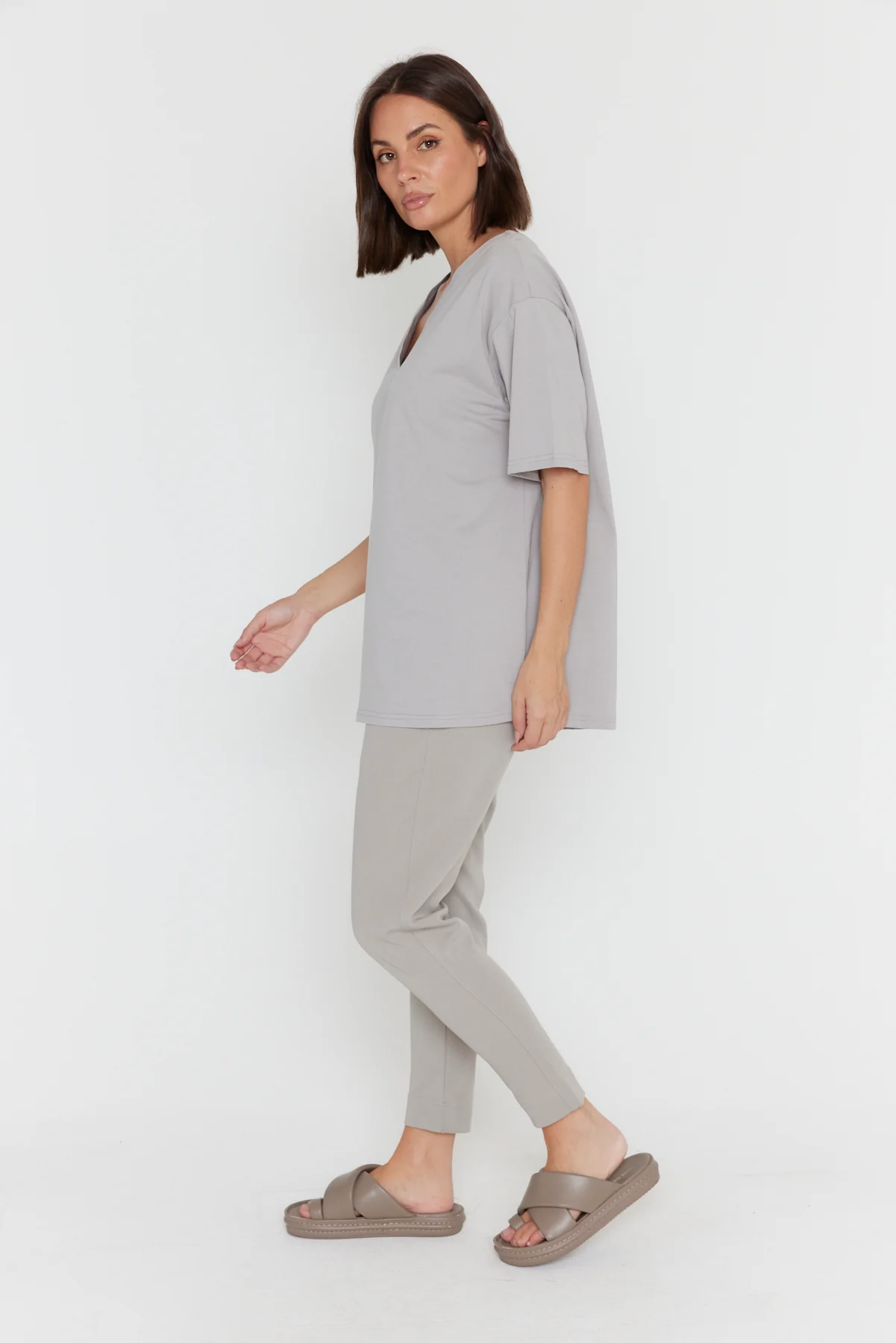 NIX V-Neck T-Shirt Grey - Image 8