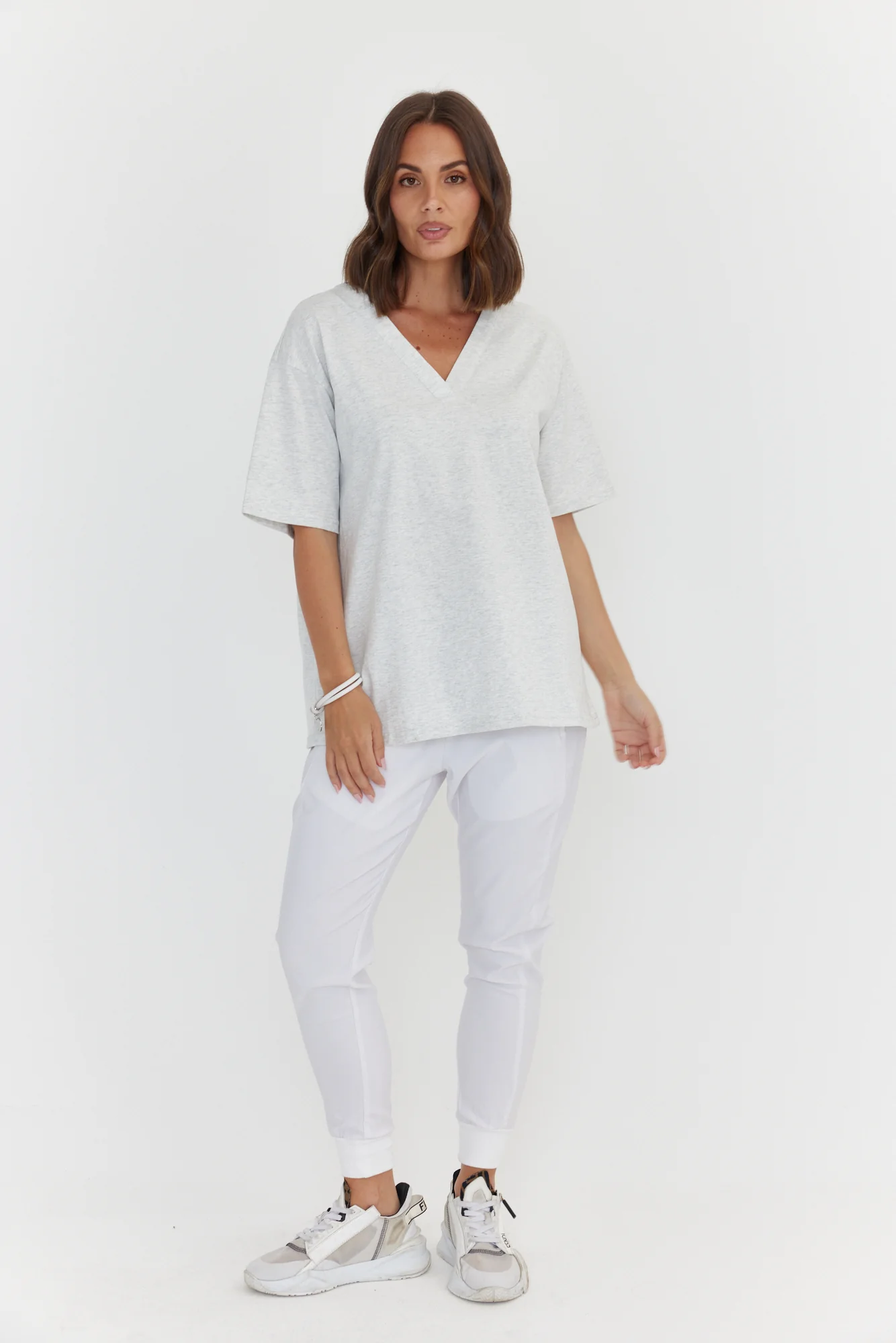 NIX V-Neck T-Shirt Grey Marle - Image 5
