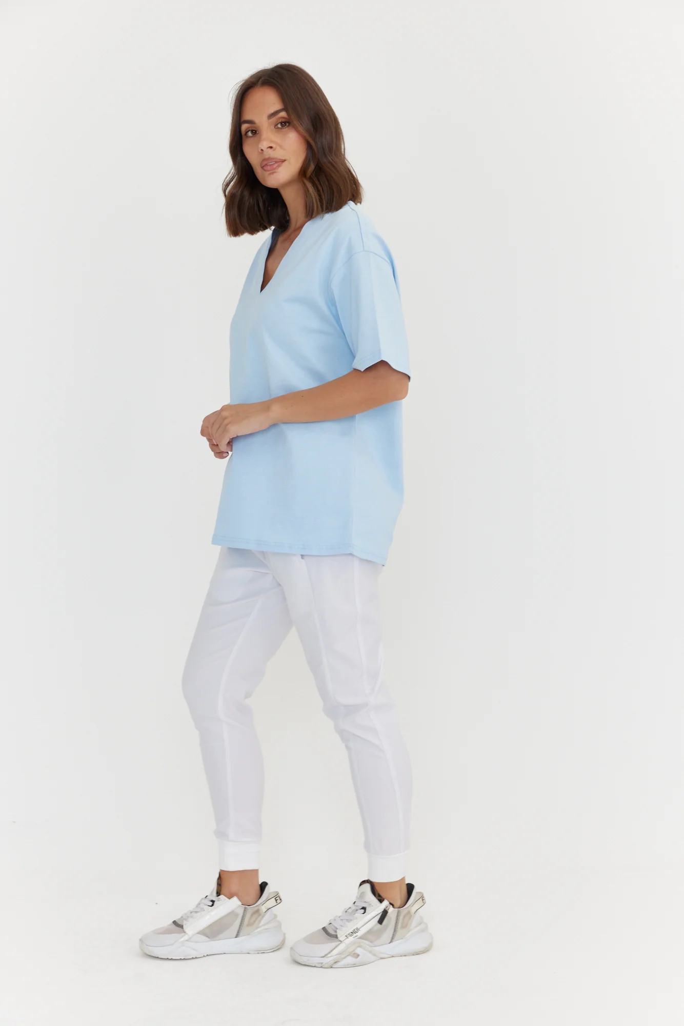 NIX V-Neck T-Shirt Light Blue - Image 10