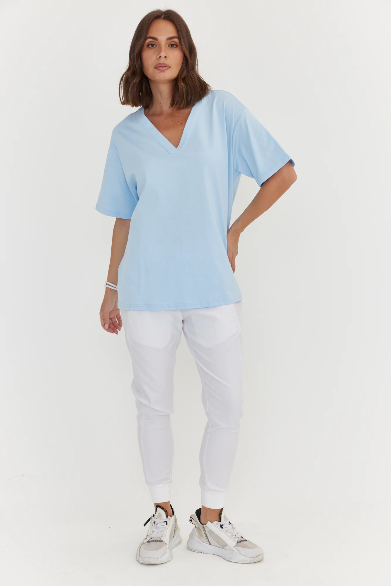 NIX V-Neck T-Shirt Light Blue - Image 6