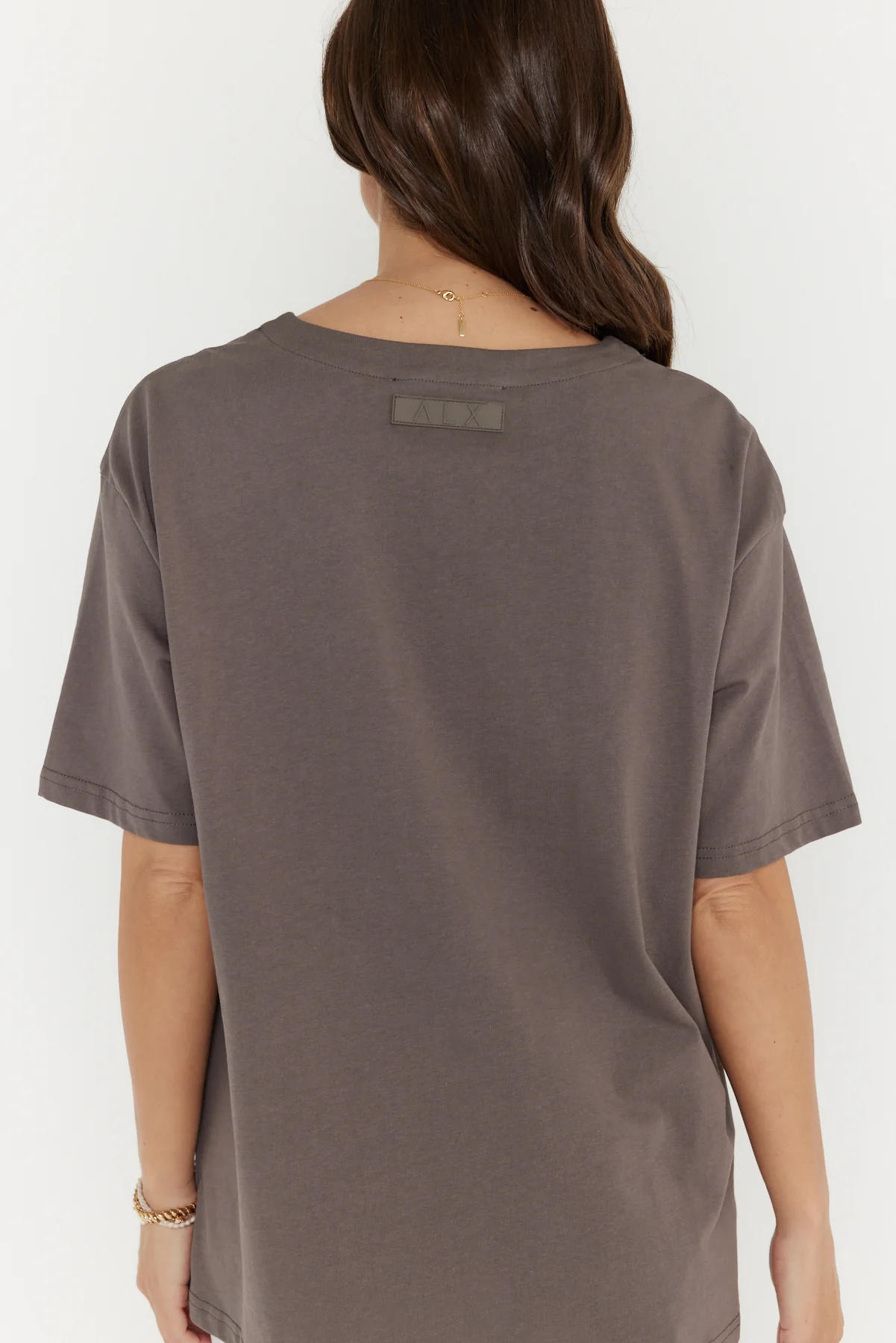 NIX V-Neck T-Shirt Taupe Brown - Image 10