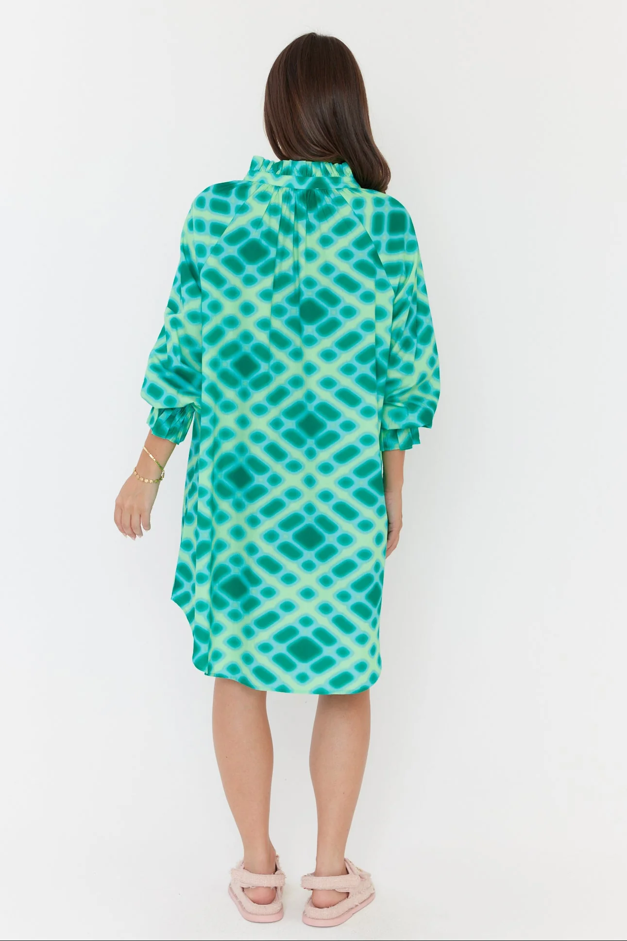 OLLIE Dress Emerald Crosshatch - Image 10