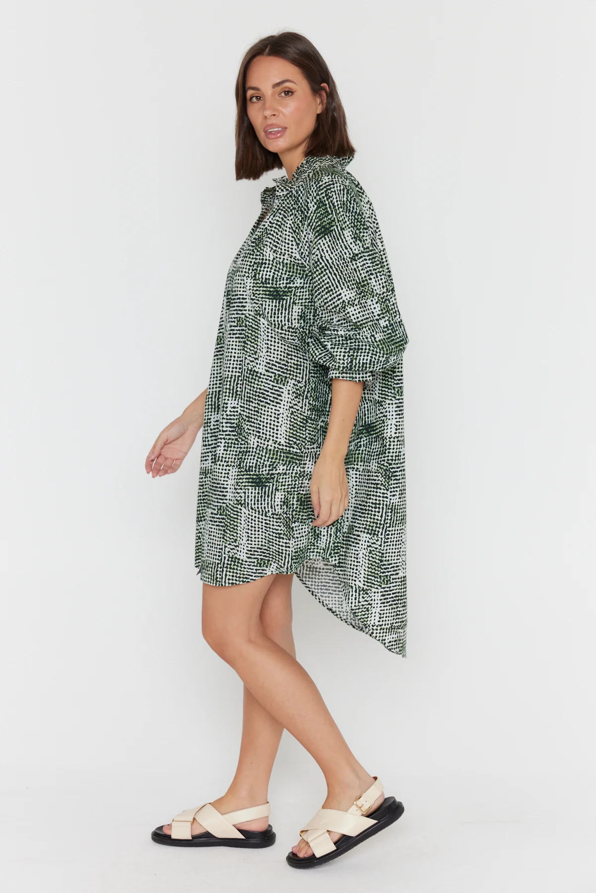 OLLIE Dress Emerald Textured Print - Image 9