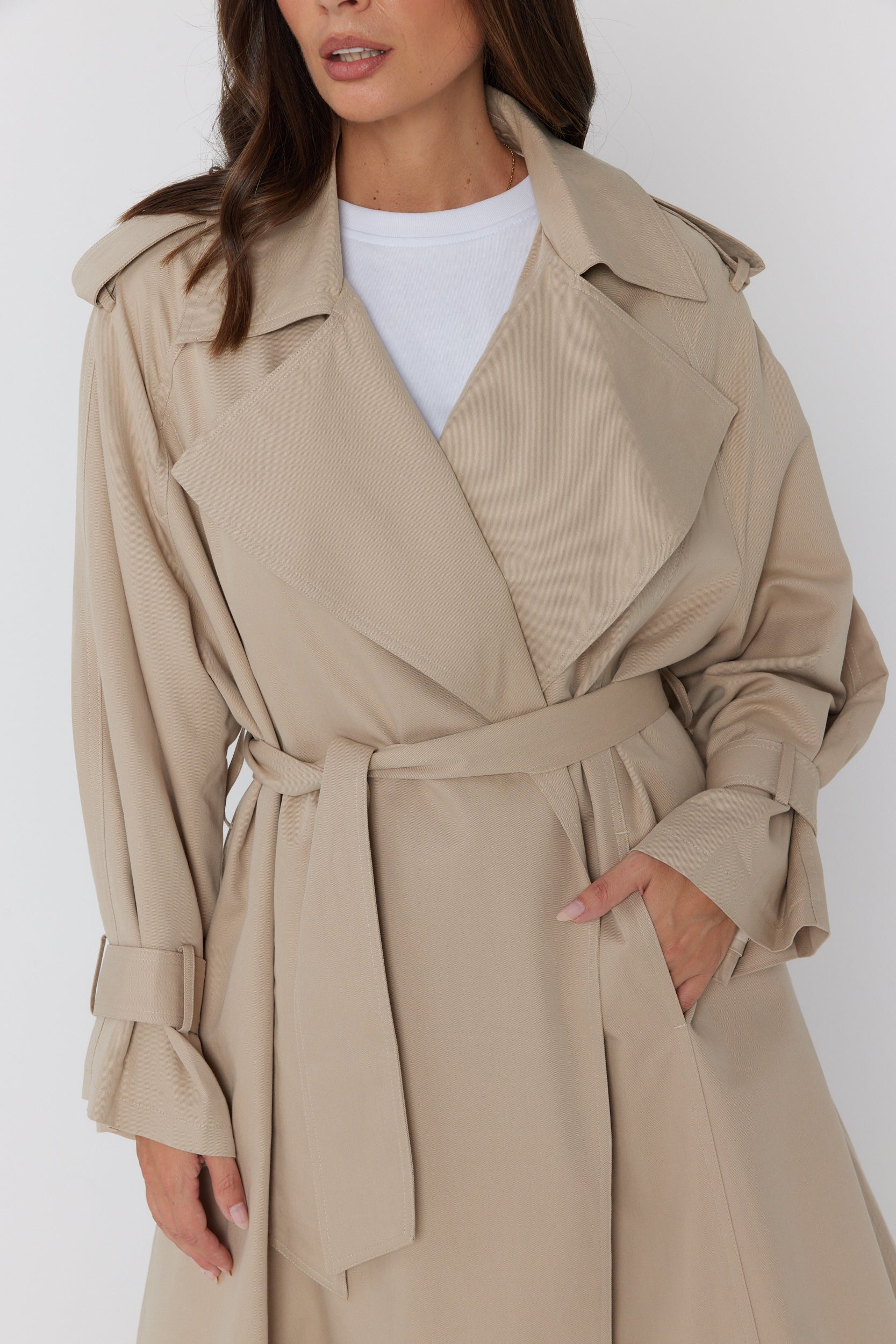 PASCAL Soft Maxi Trench Beige - Image 10