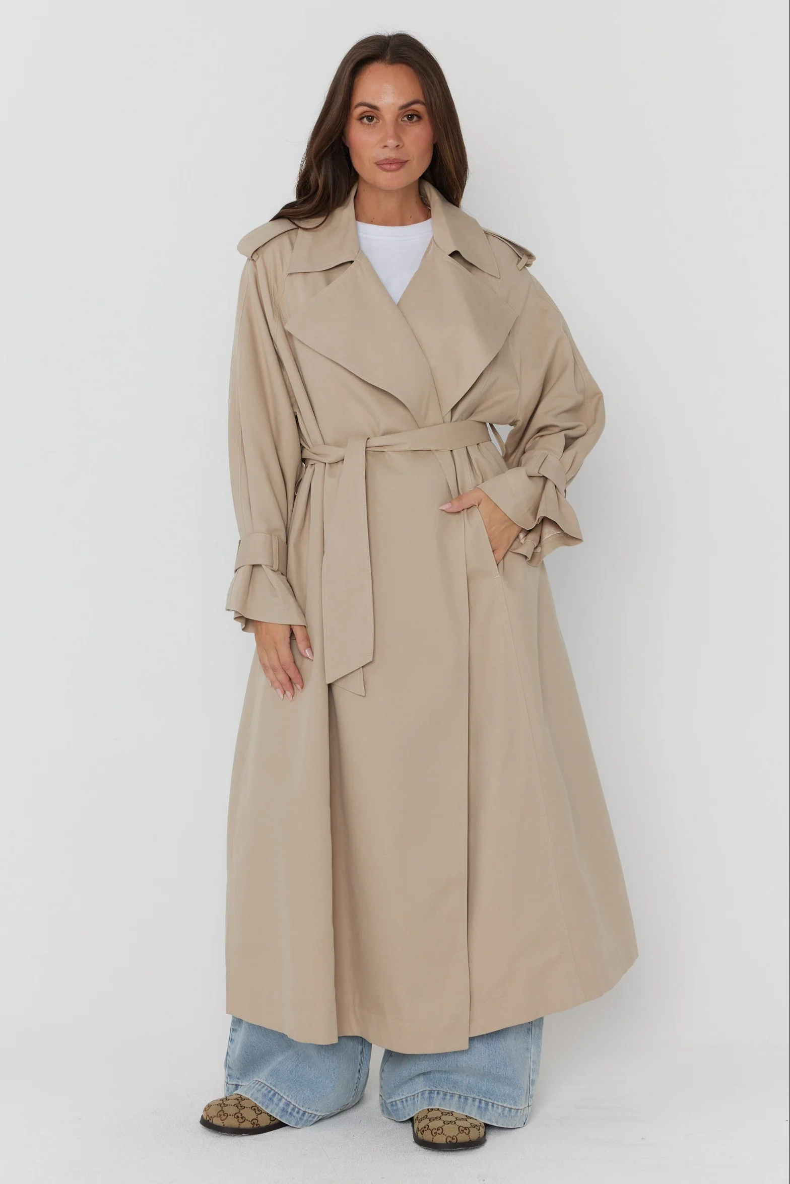 PASCAL Soft Maxi Trench Beige - Image 11
