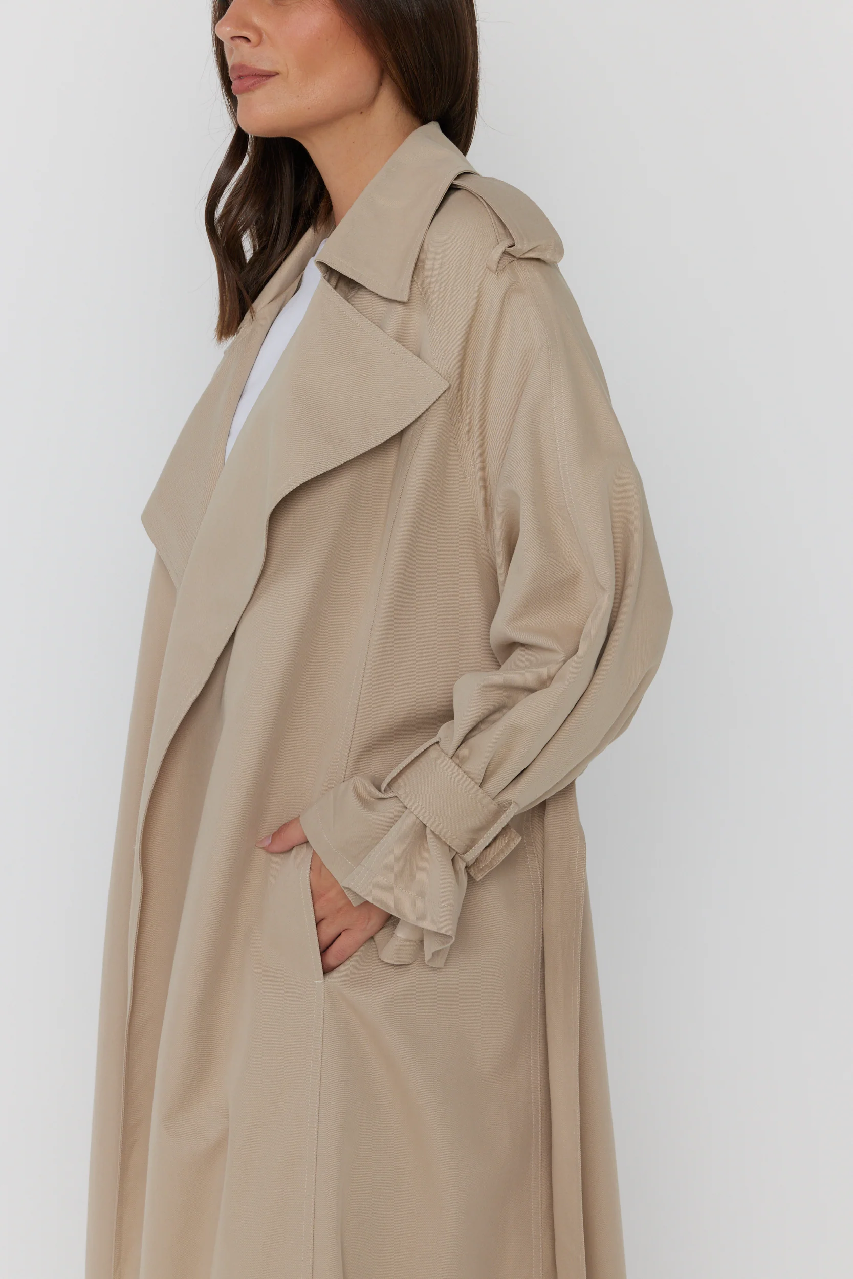 PASCAL Soft Maxi Trench Beige - Image 12