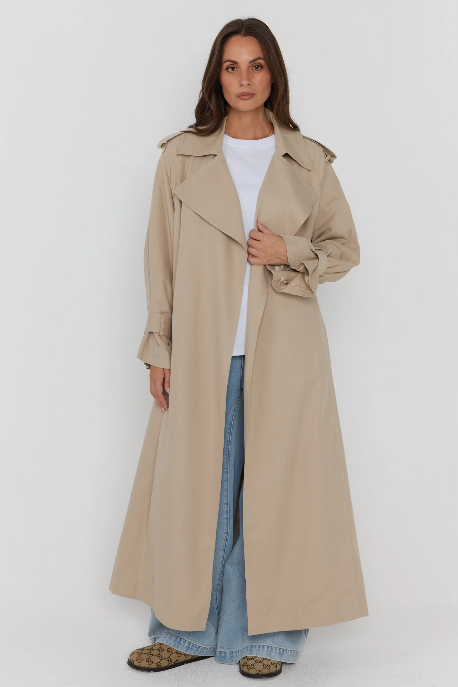 PASCAL Soft Maxi Trench Beige - Image 9