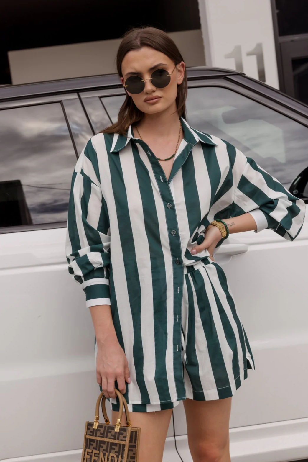 PLUTO Shirt Green Stripe - Image 2