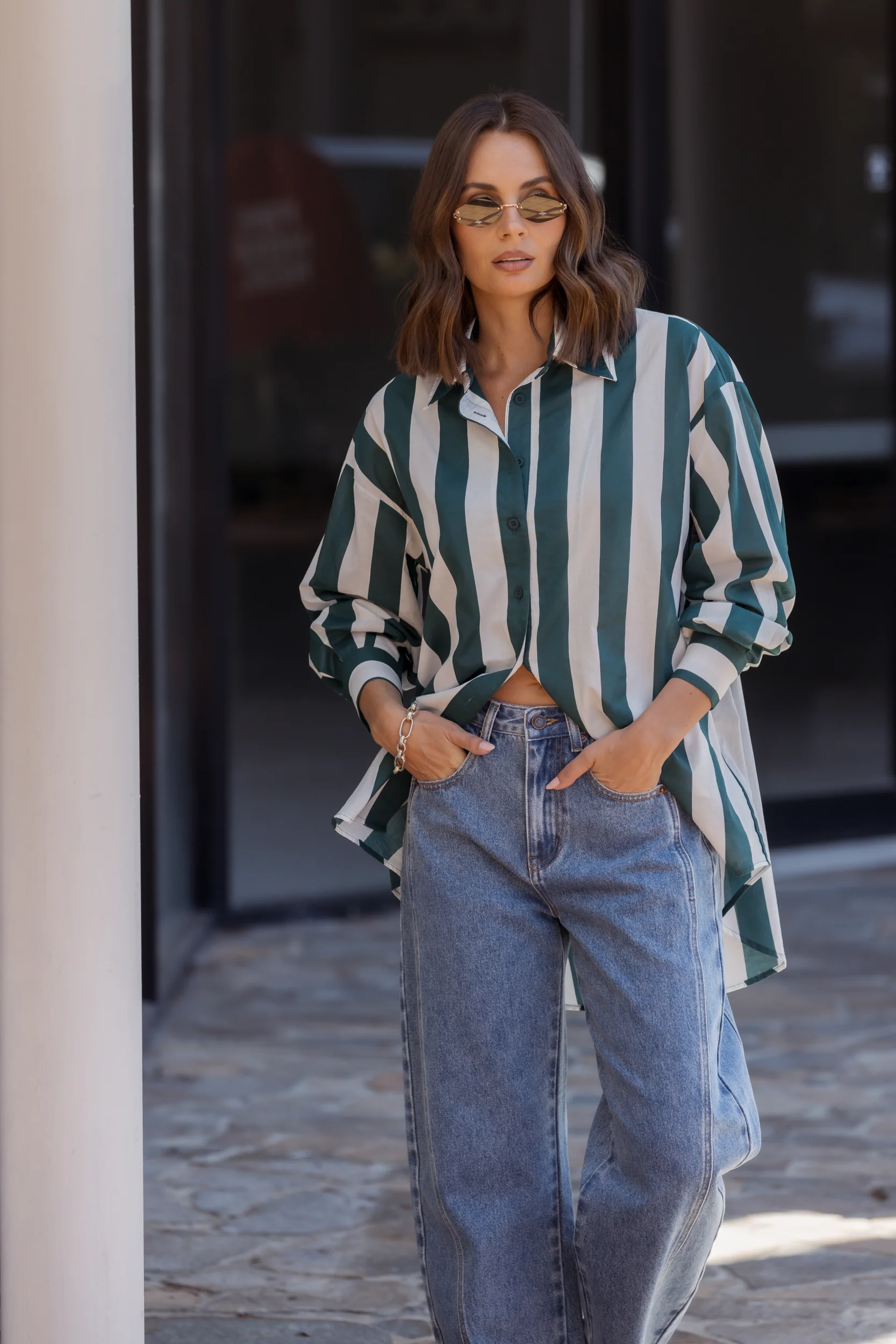 PLUTO Shirt Green Stripe - Image 5
