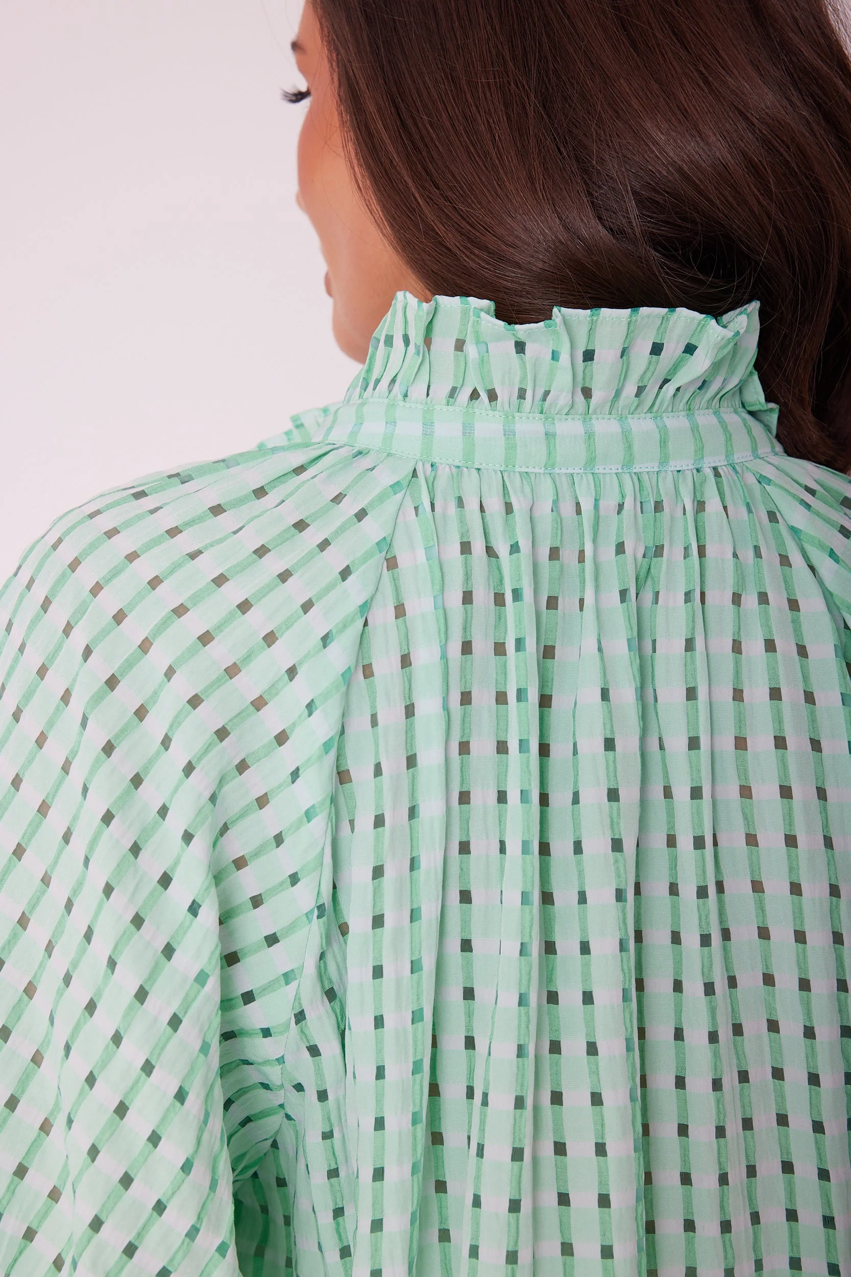 PRESTO Blouse Chequer Green - Image 10