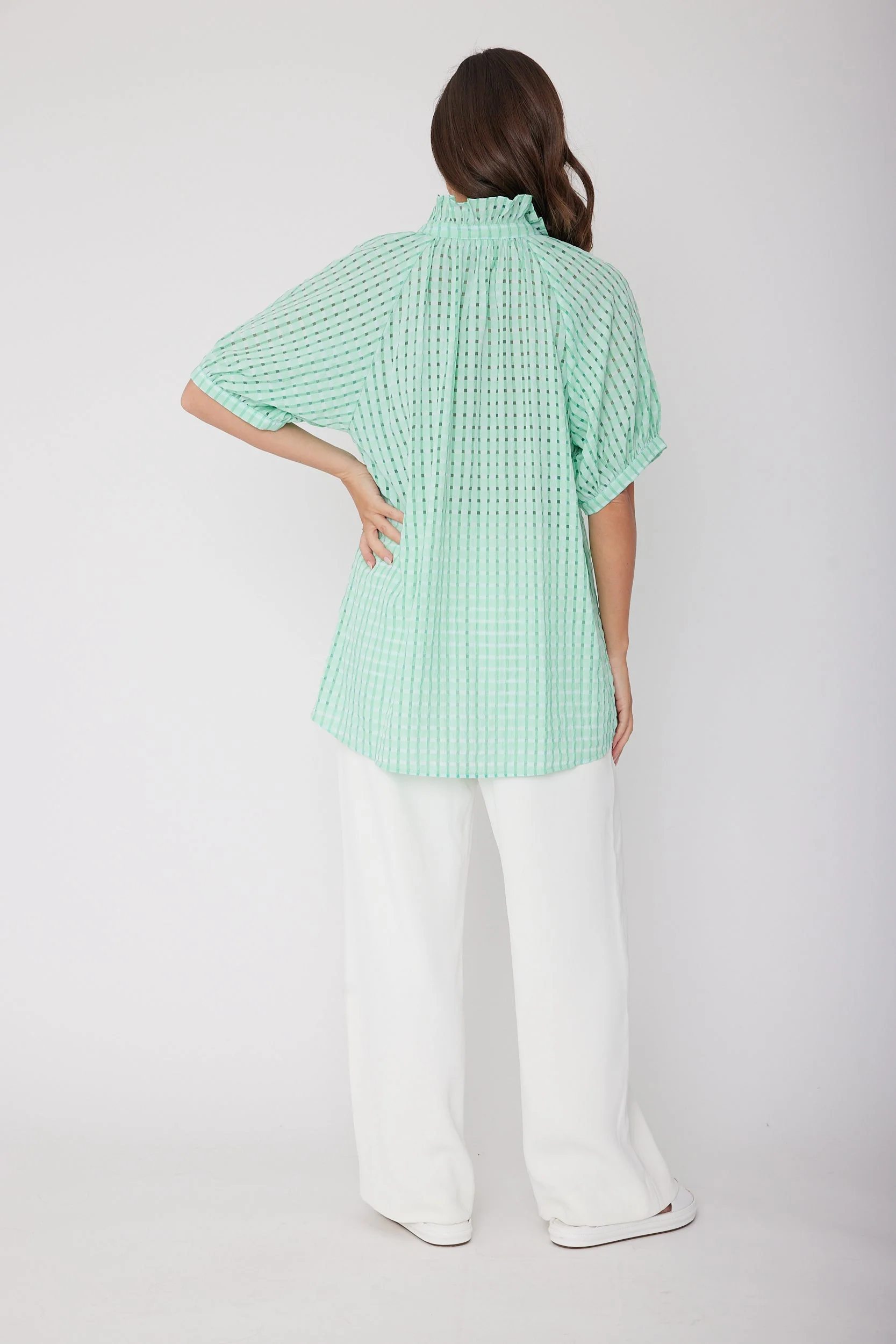 PRESTO Blouse Chequer Green - Image 11