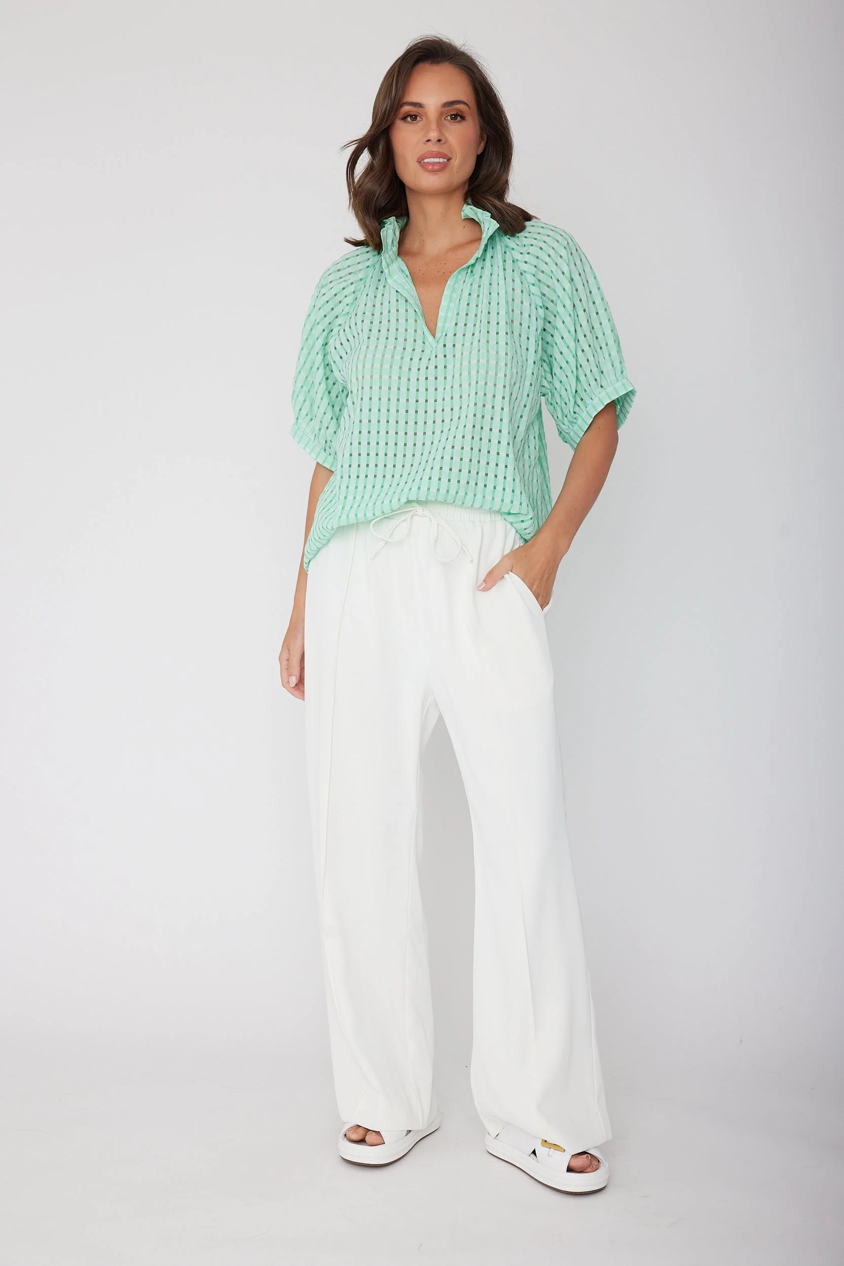 PRESTO Blouse Chequer Green - Image 6