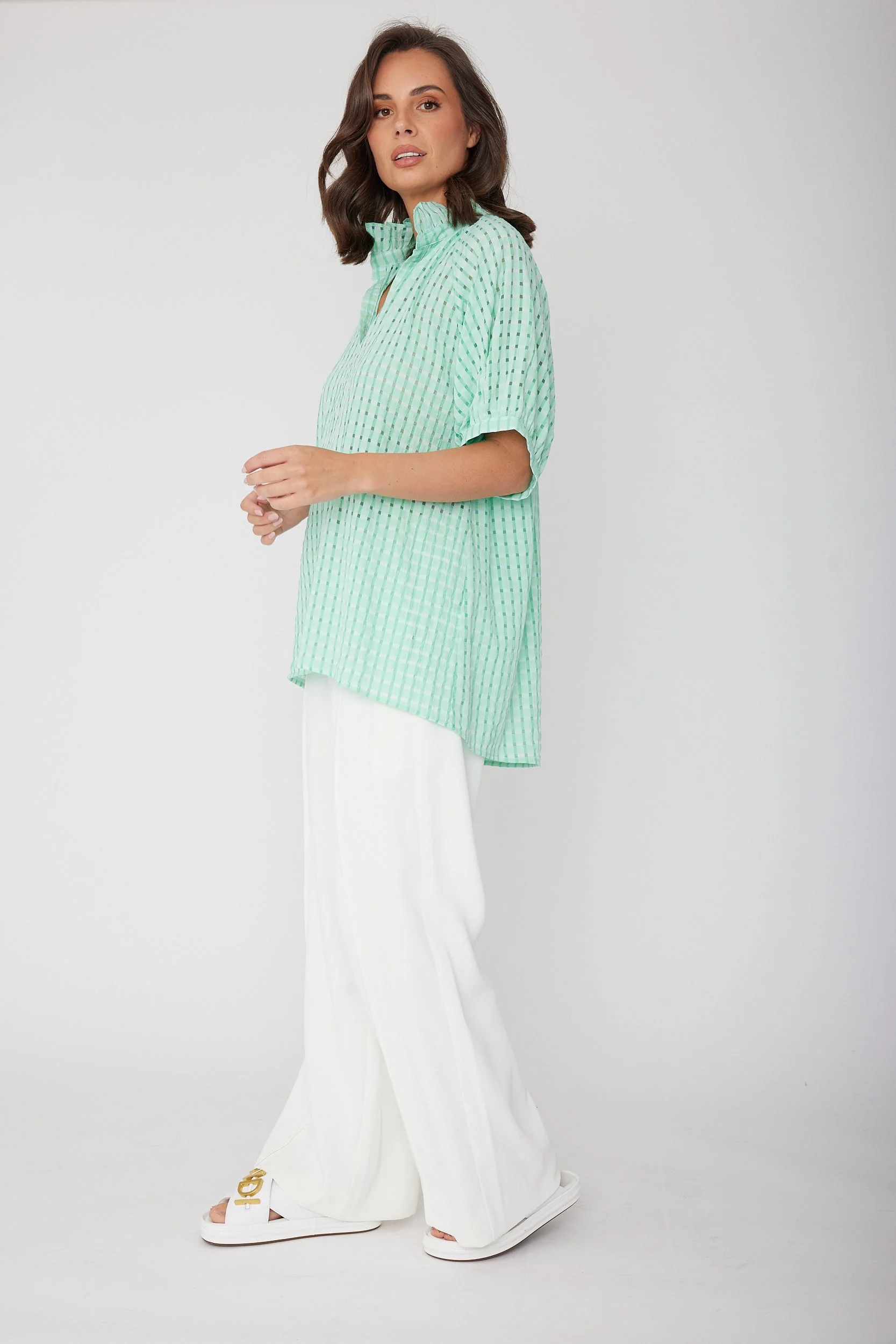PRESTO Blouse Chequer Green - Image 9