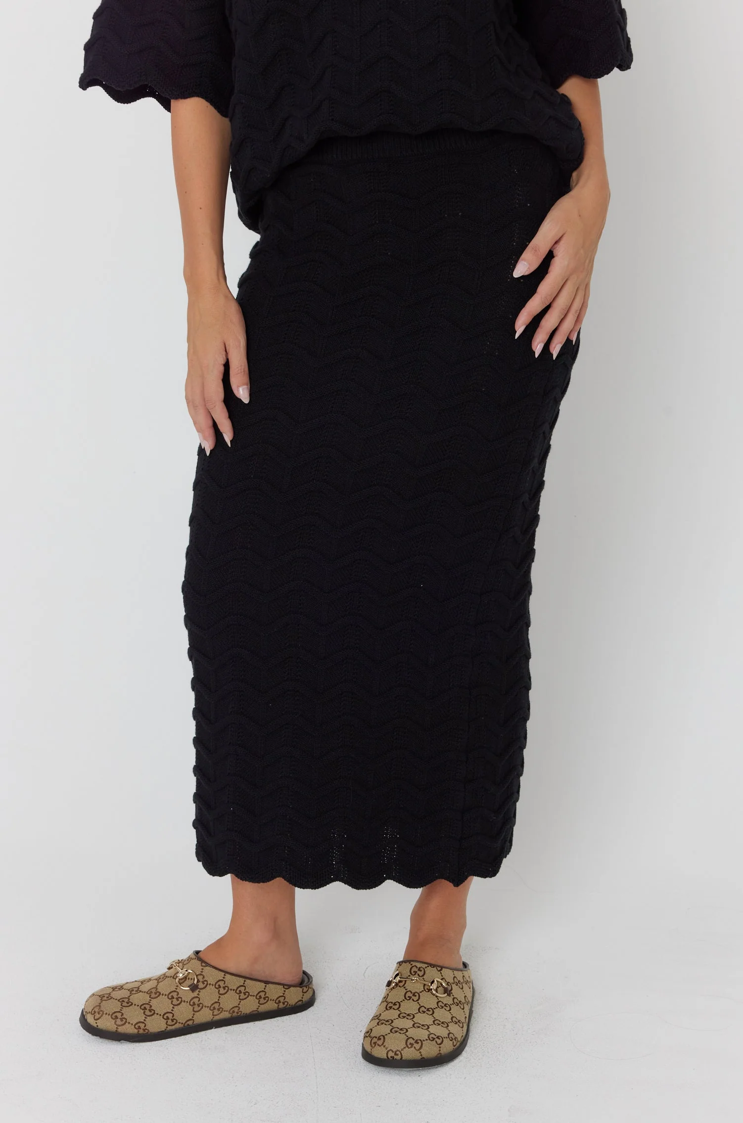 RATAN Knit Skirt Black - Image 6