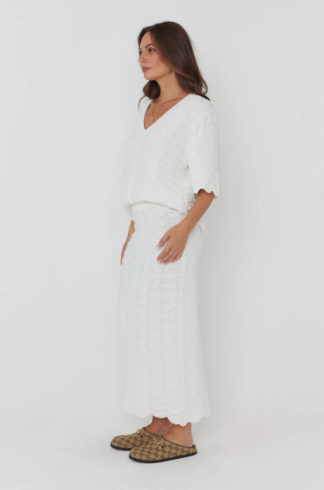 RATAN Knit Skirt White - Image 11