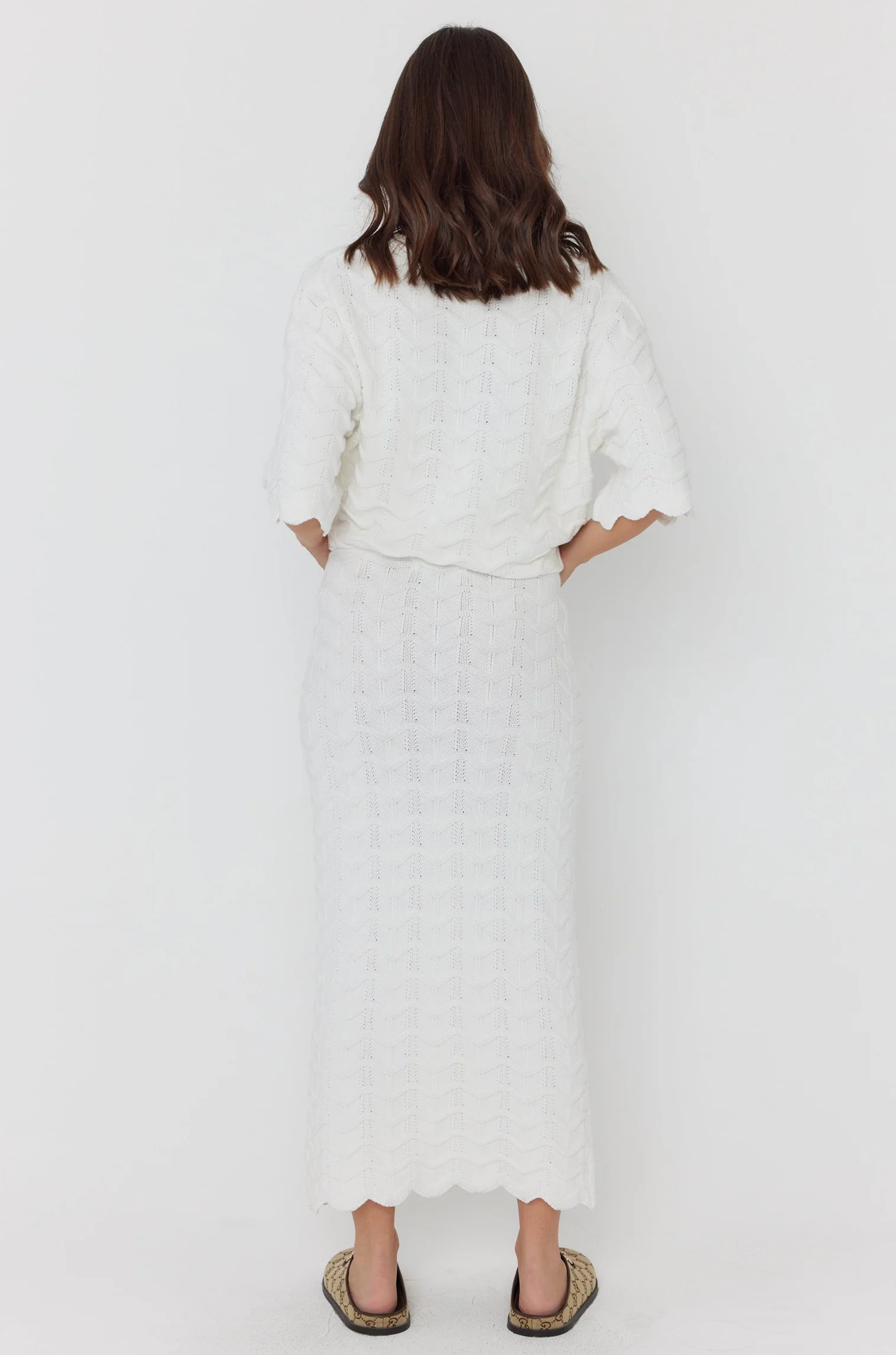 RATAN Knit Skirt White - Image 12