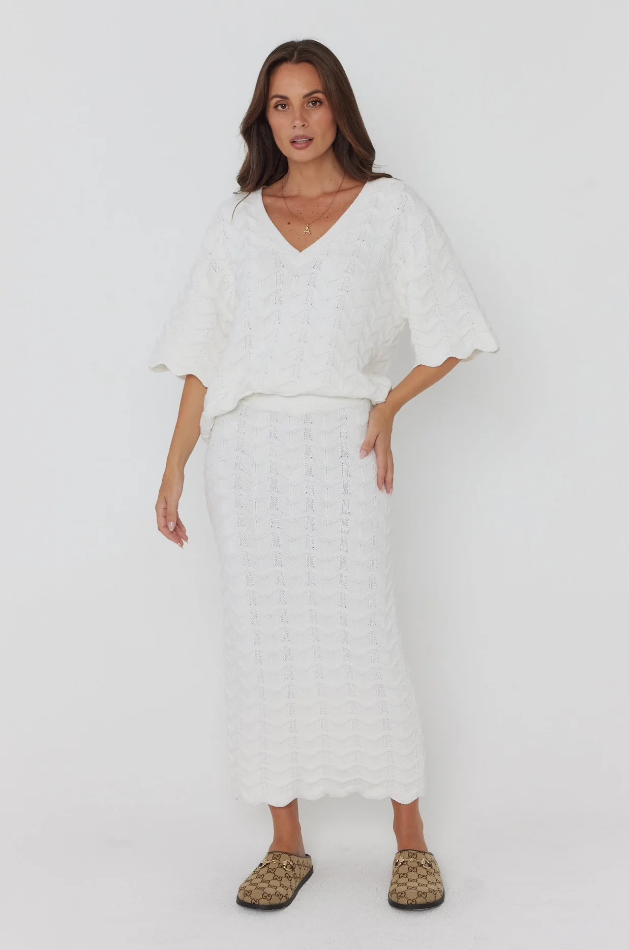 RATAN Knit Skirt White - Image 9
