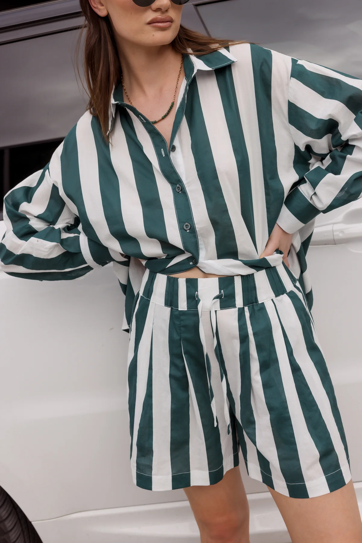 RAZ Shorts Green Stripe - Image 2