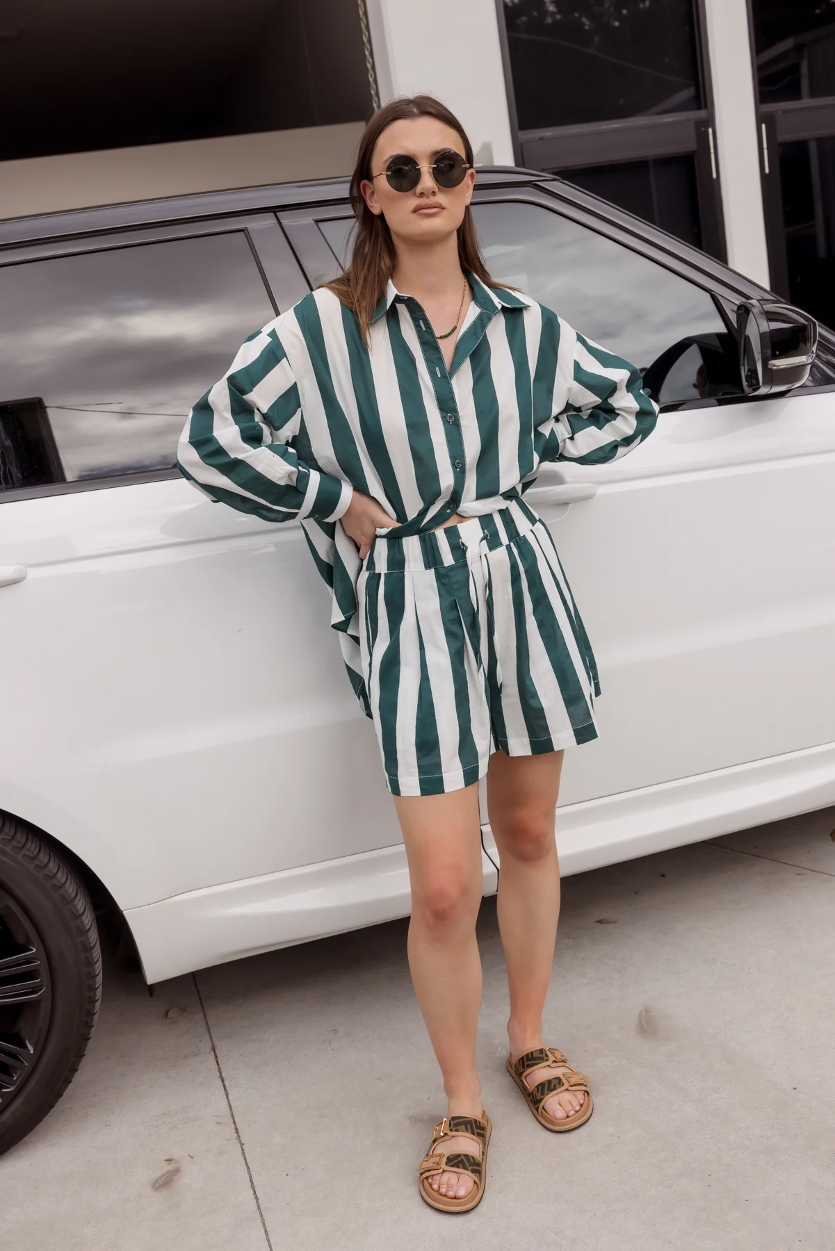 RAZ Shorts Green Stripe - Image 3