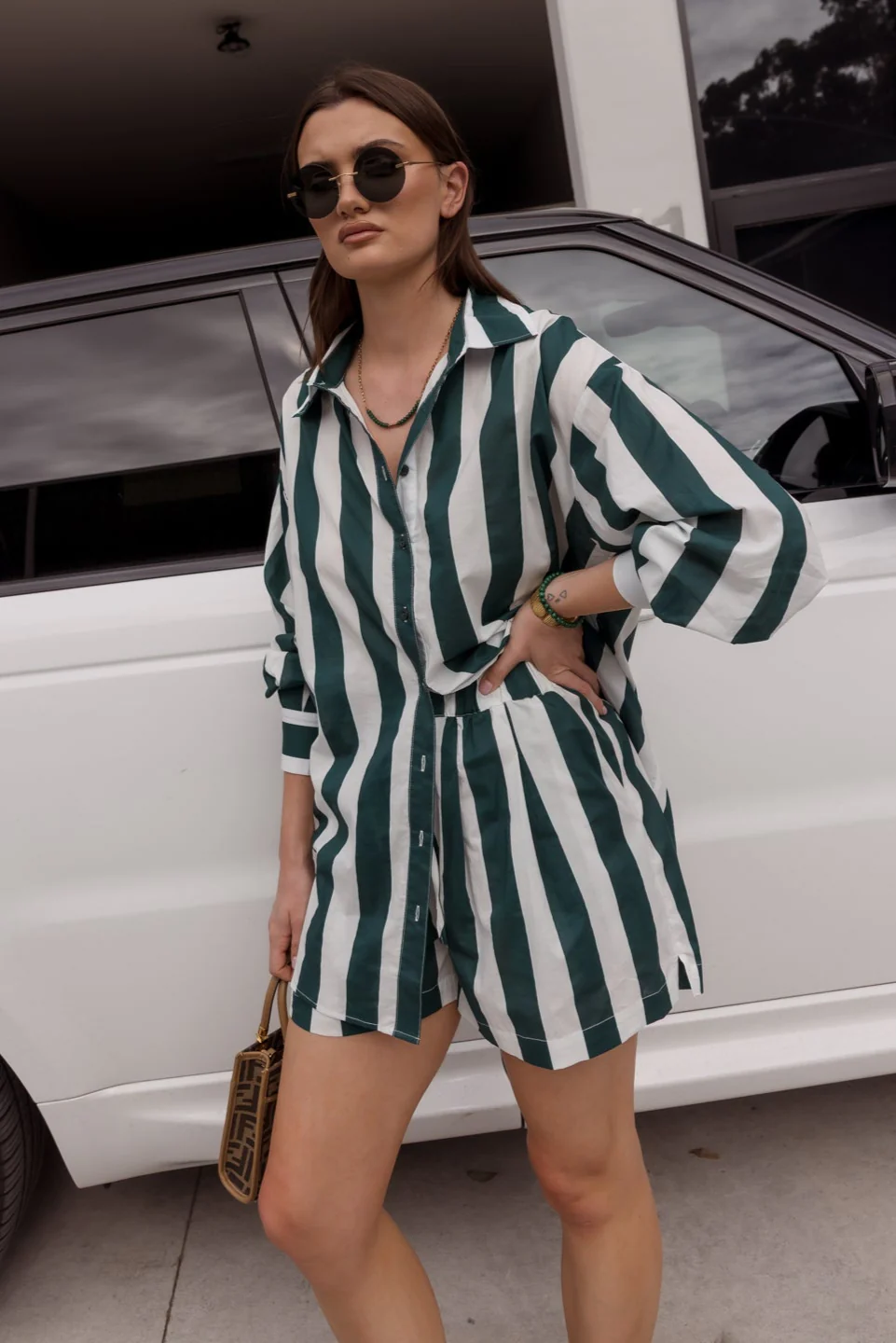 RAZ Shorts Green Stripe - Image 5