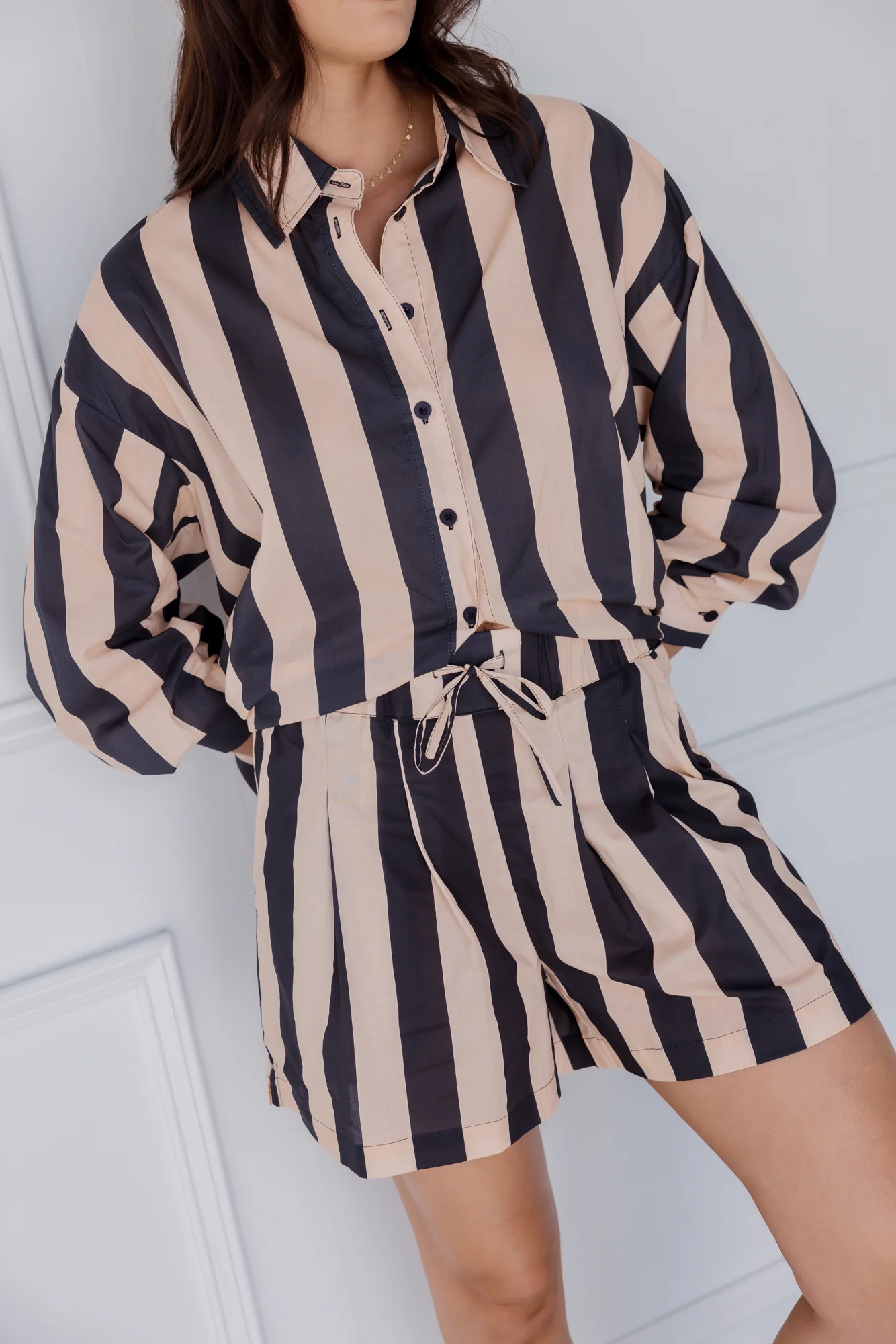 RAZ Shorts Navy & Peach Stripe - Image 2