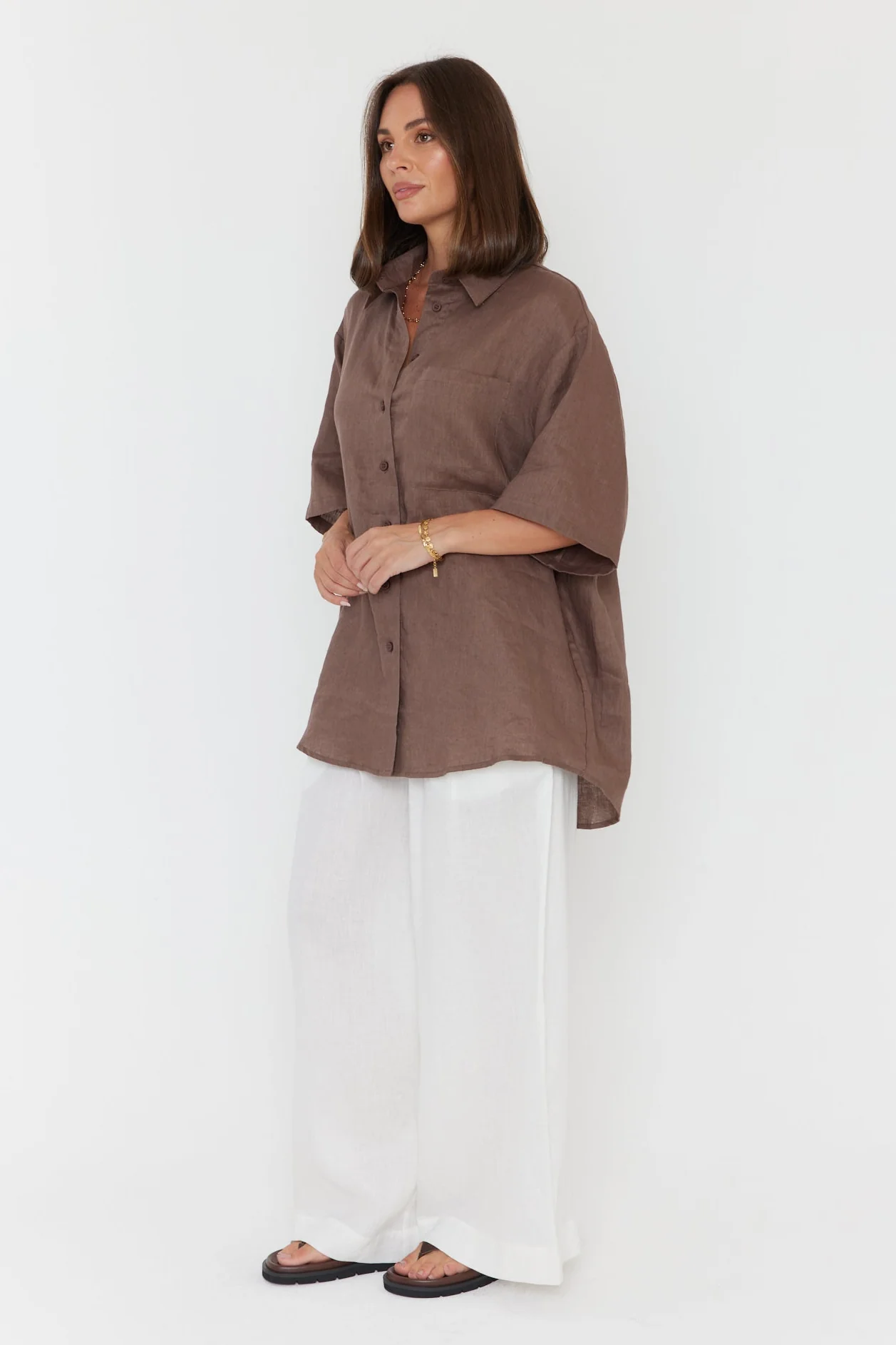 ROGUE Shirt Linen Chocolate - Image 11