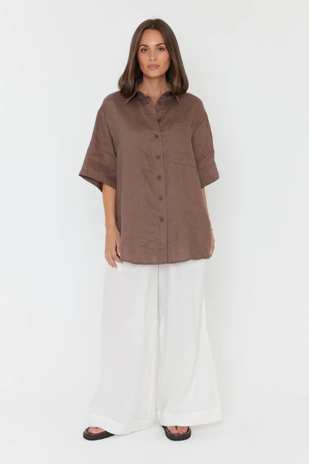 ROGUE Shirt Linen Chocolate - Image 9