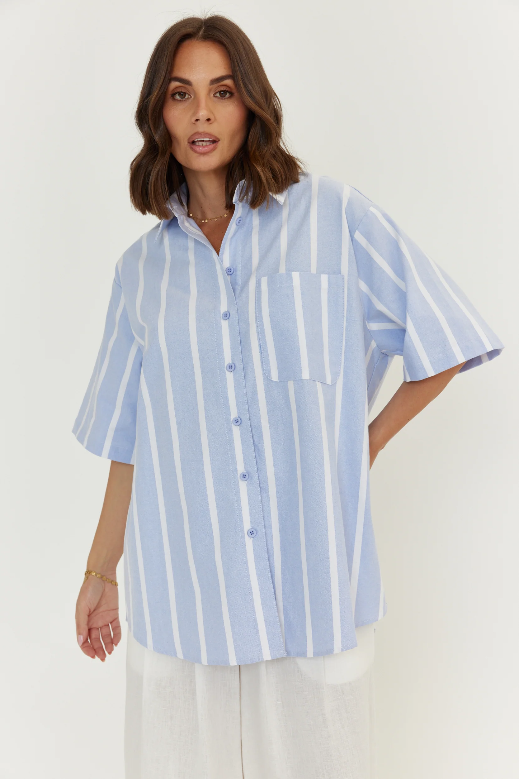 ROGUE Shirt Chambray Blue Stripe - Image 6