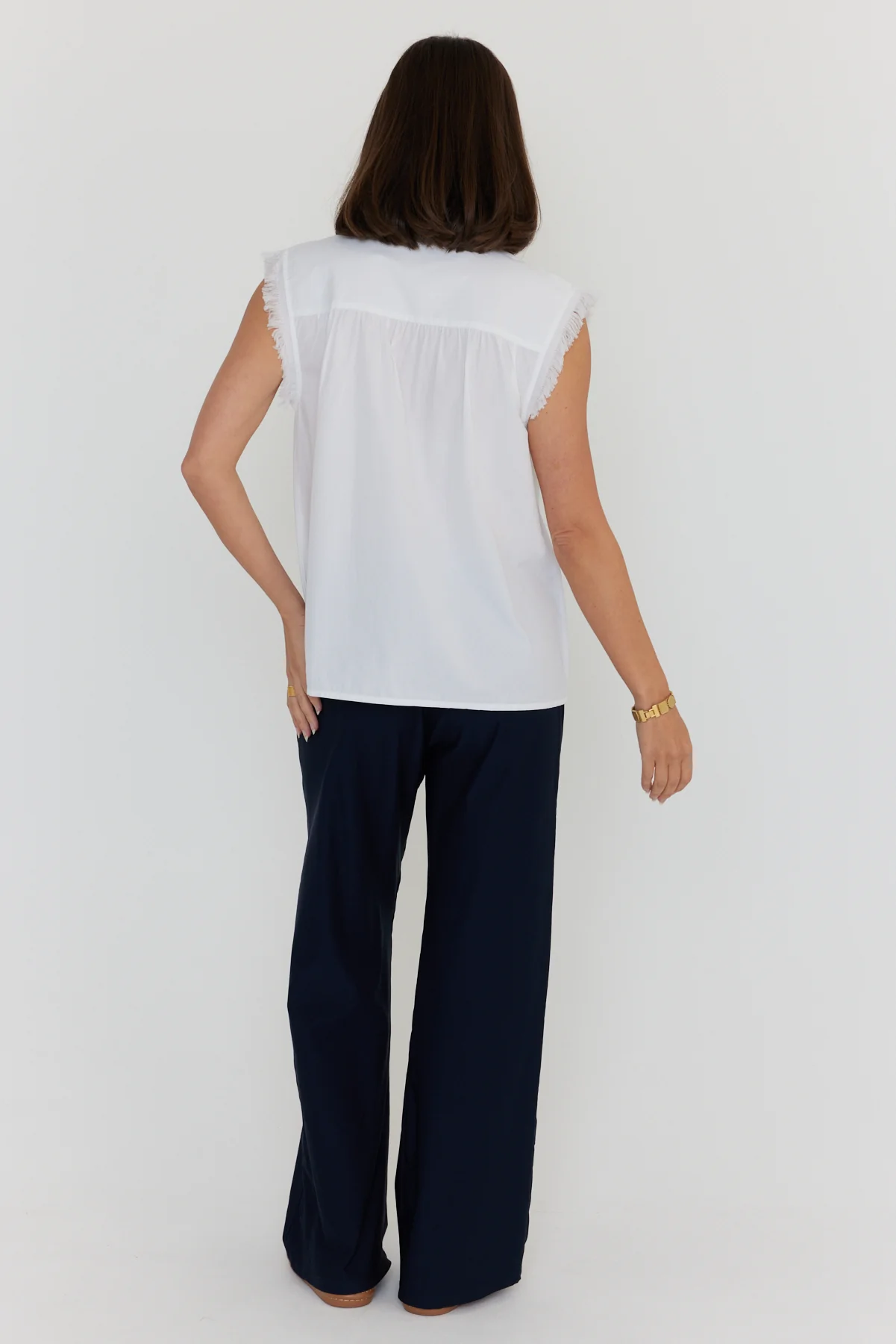 ROMAN Blouse White/Navy - Image 10