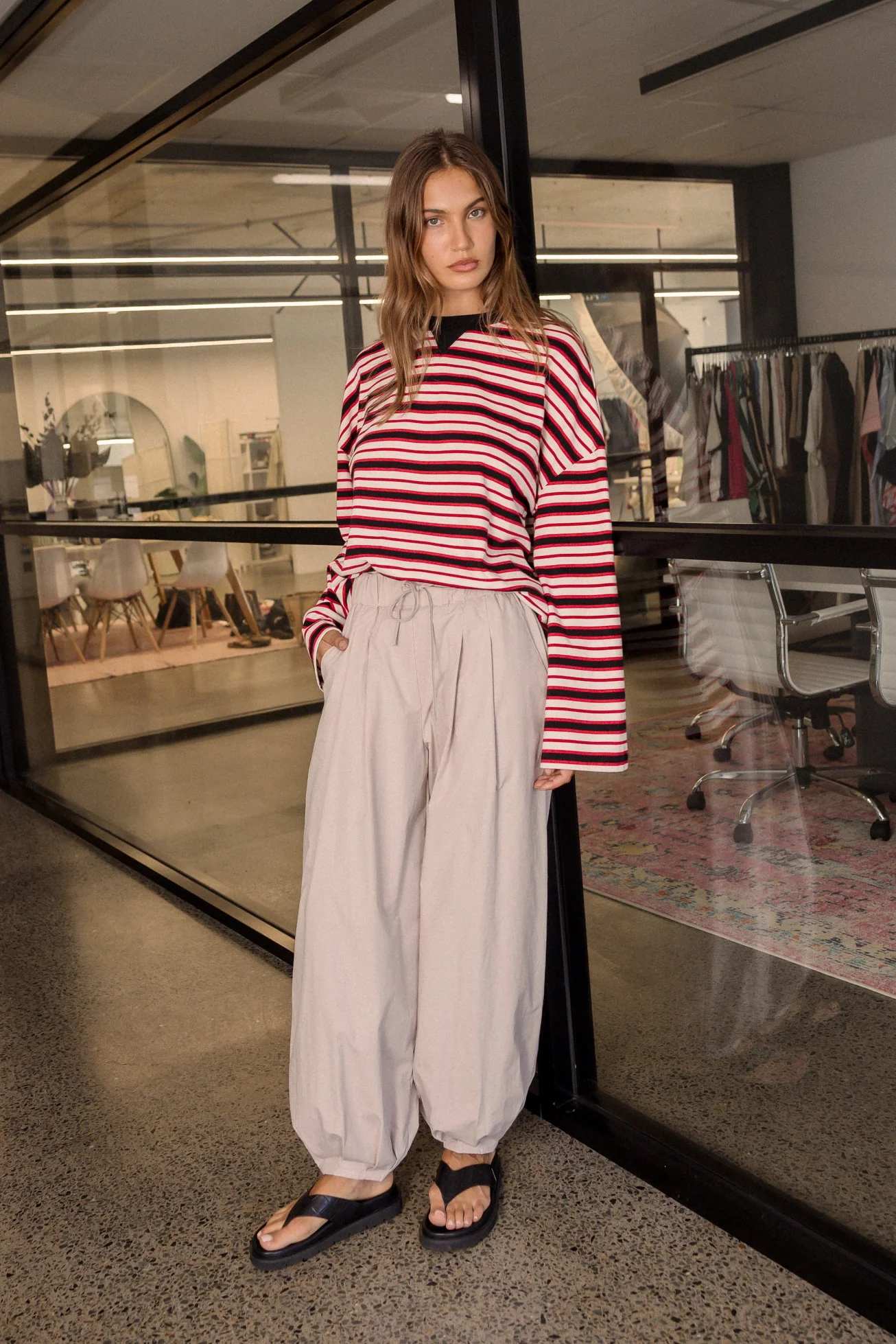 SABLE Long Sleeve Top Red Stripe - Image 4