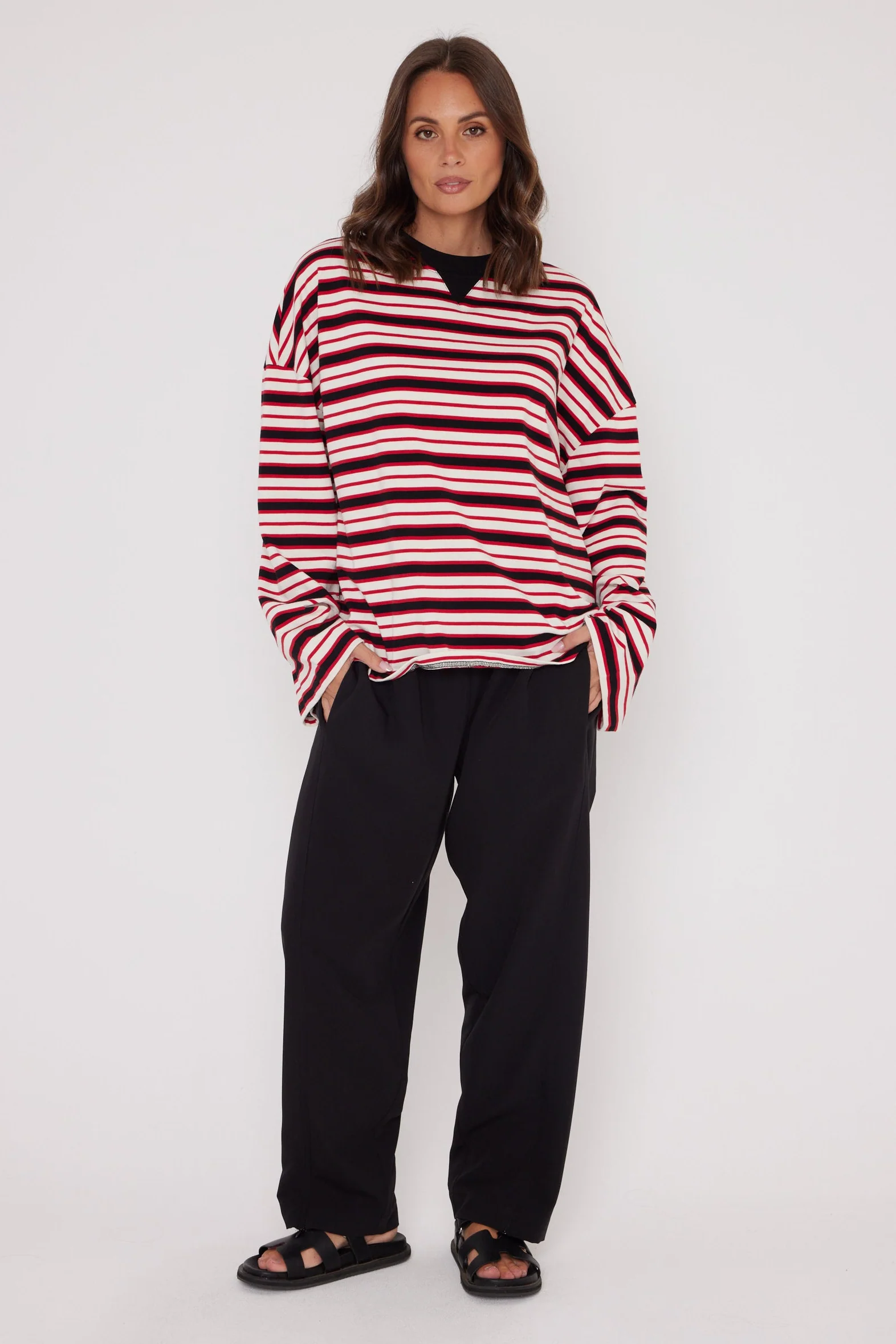 SABLE Long Sleeve Top Red Stripe - Image 6