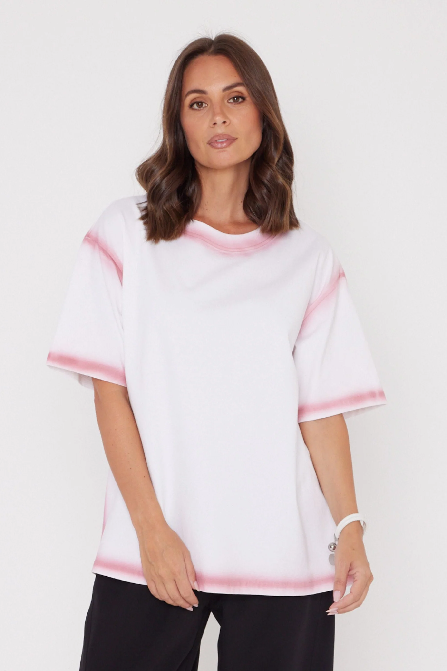 SPRAY T-Shirt White/Dusty Pink - Image 4