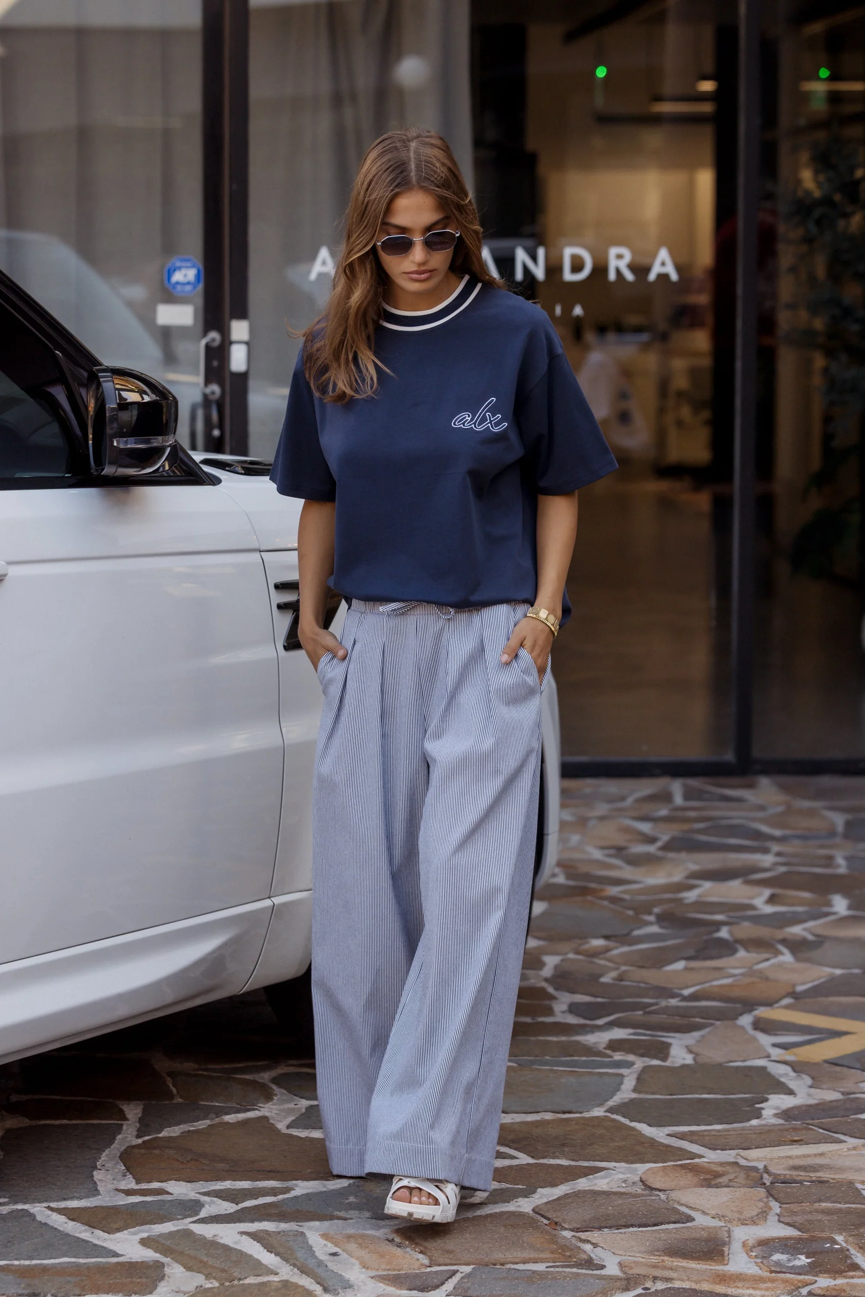 TERI Pants Navy Stripe - Image 2