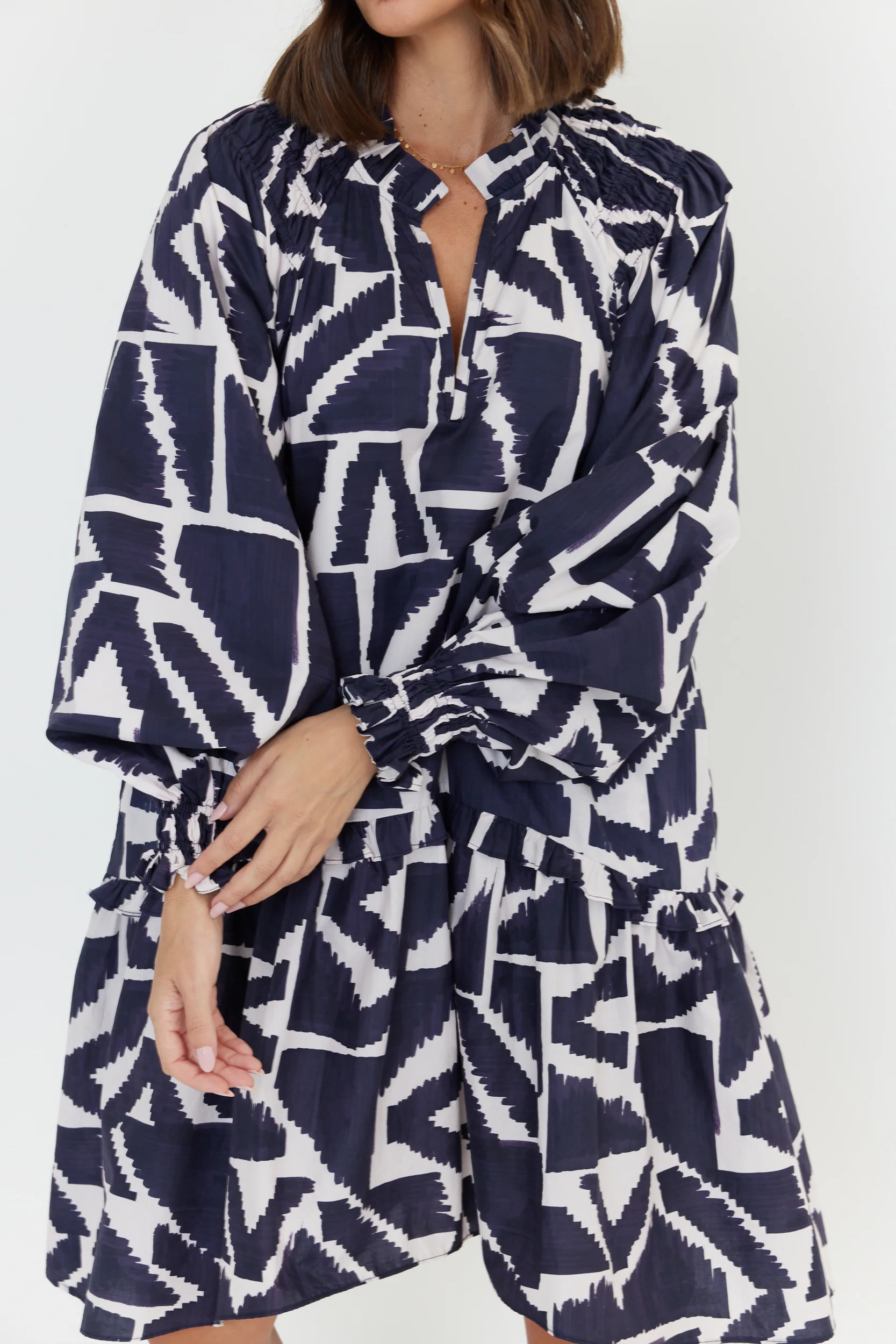 TOMMY Dress Navy Geo Print - Image 10