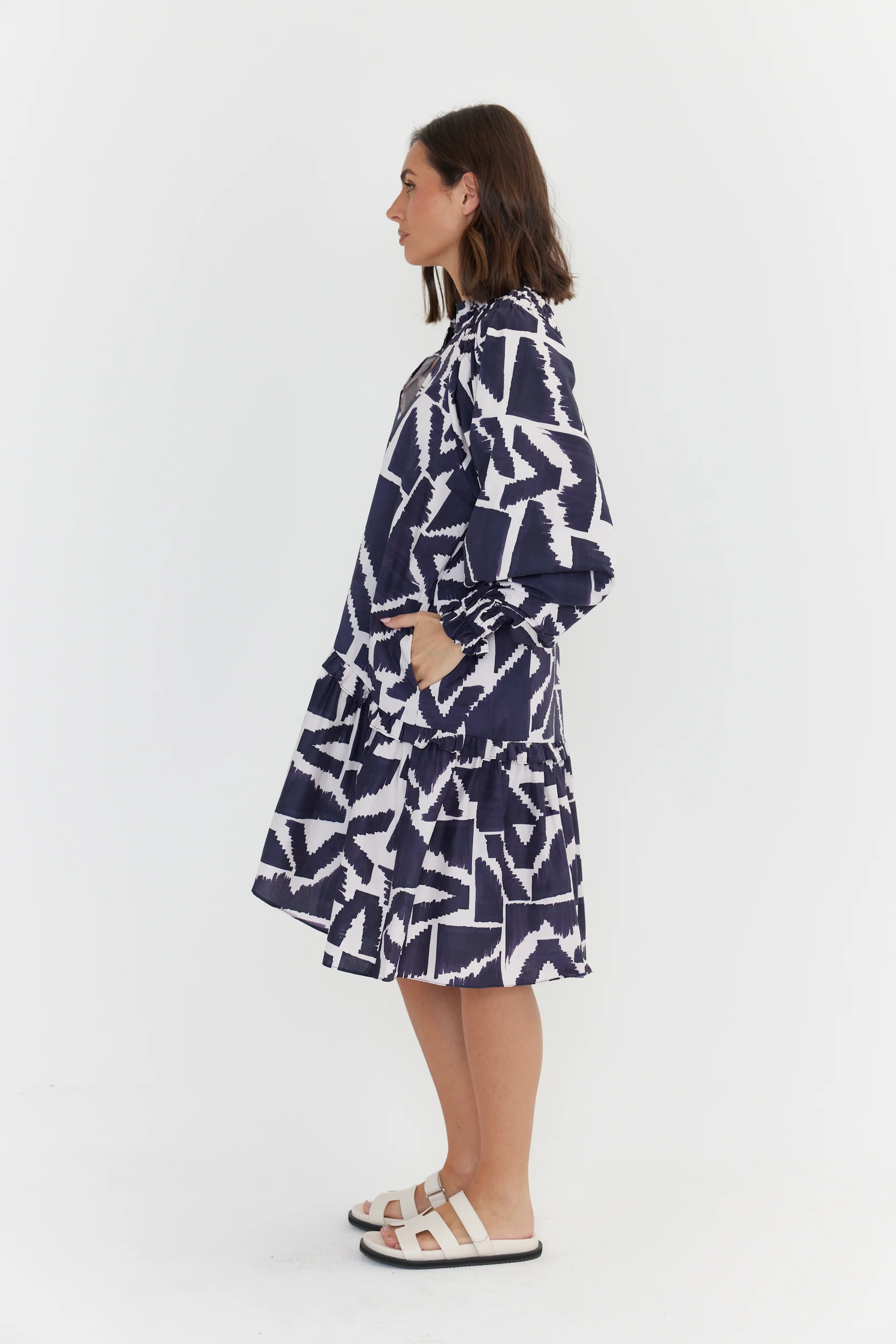 TOMMY Dress Navy Geo Print - Image 11