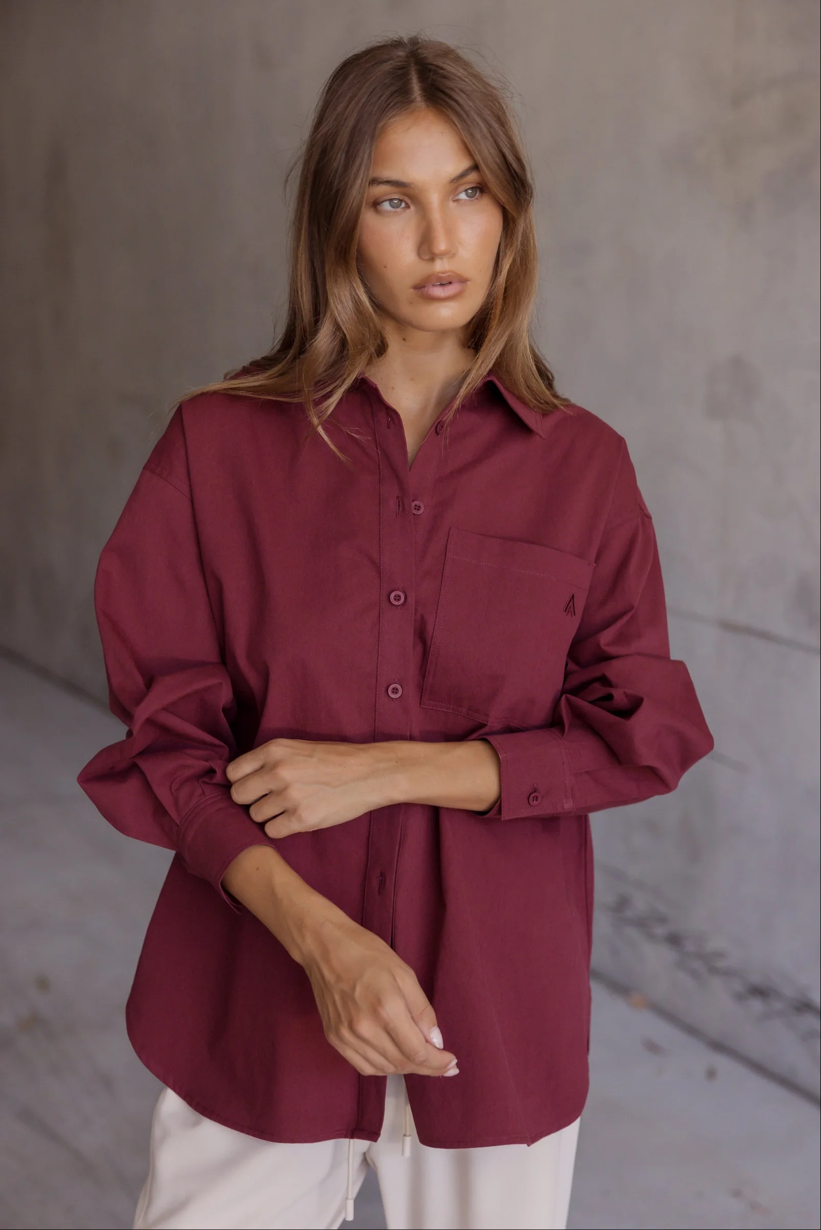 UNA Shirt Burgundy - Image 3