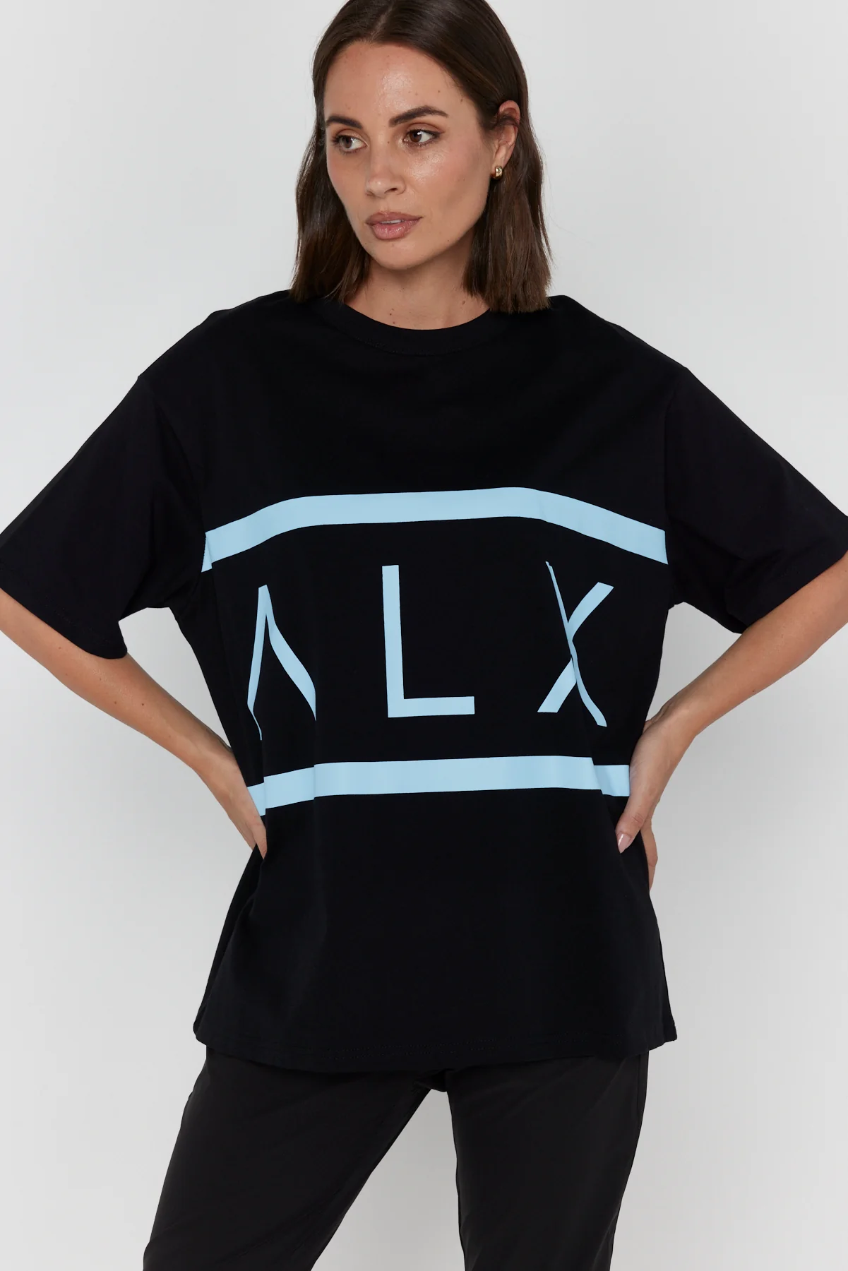 VEGAS T-Shirt Black/Light Blue - Image 6