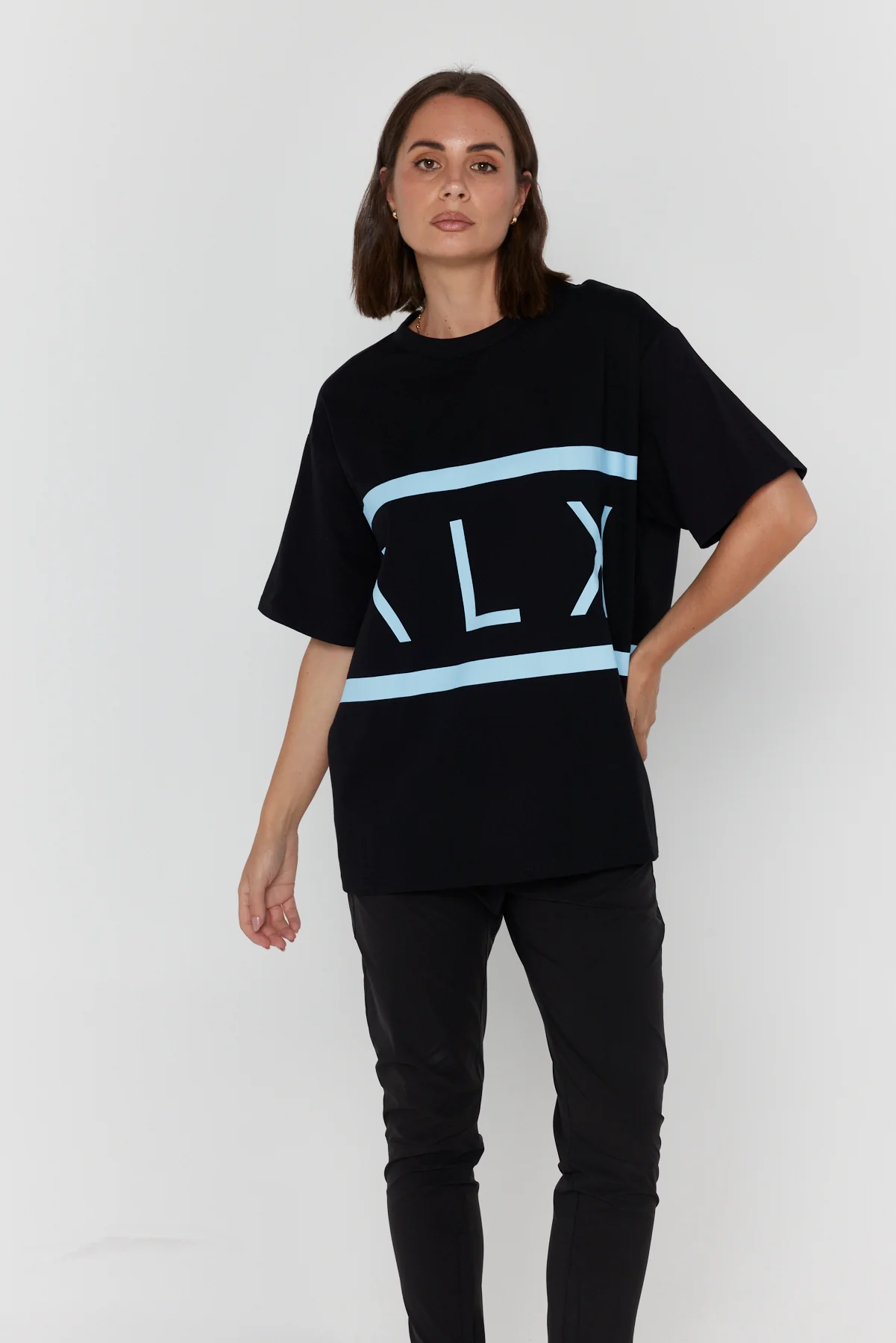VEGAS T-Shirt Black/Light Blue - Image 8