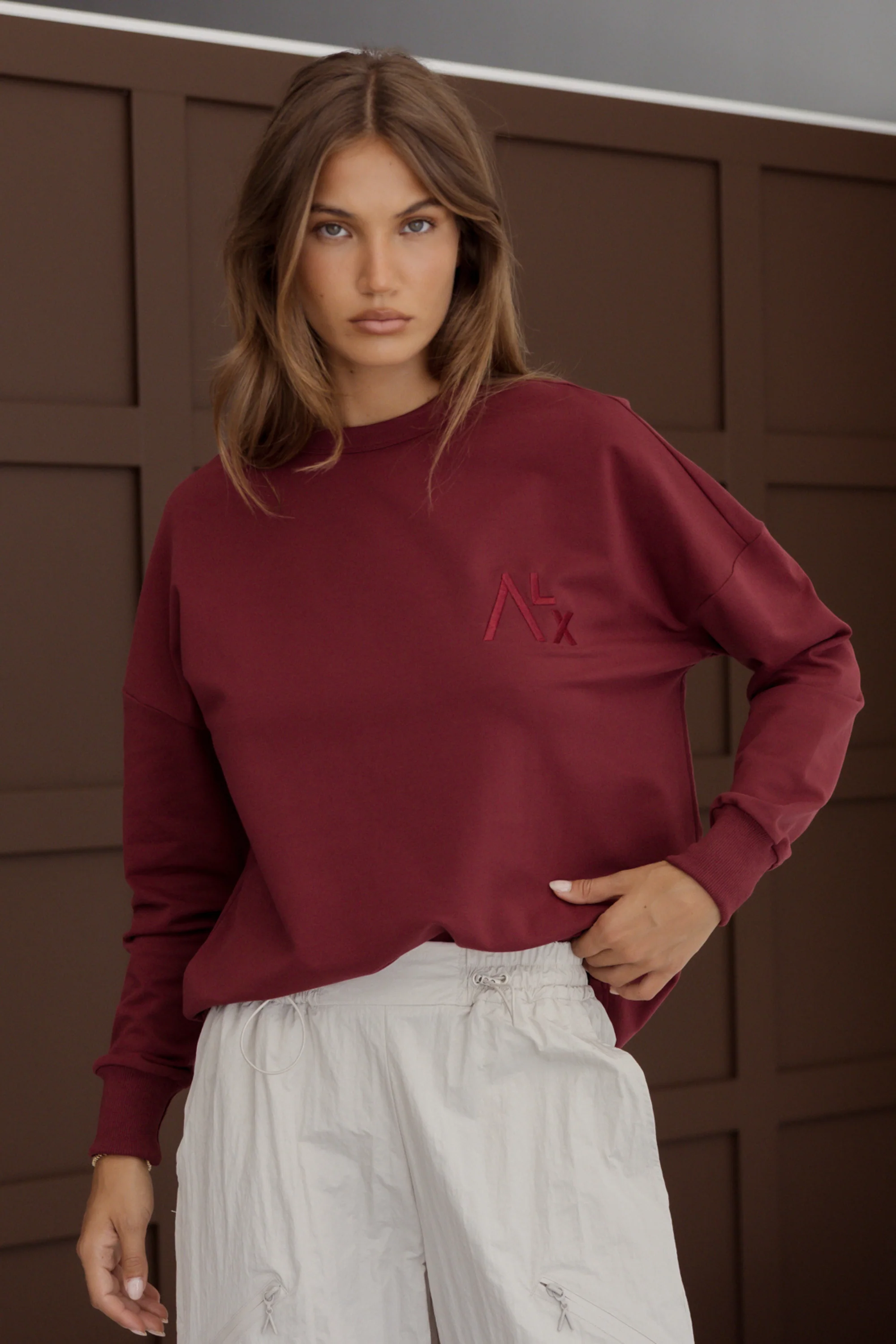 VIRE Long Sleeve Top Red Wine