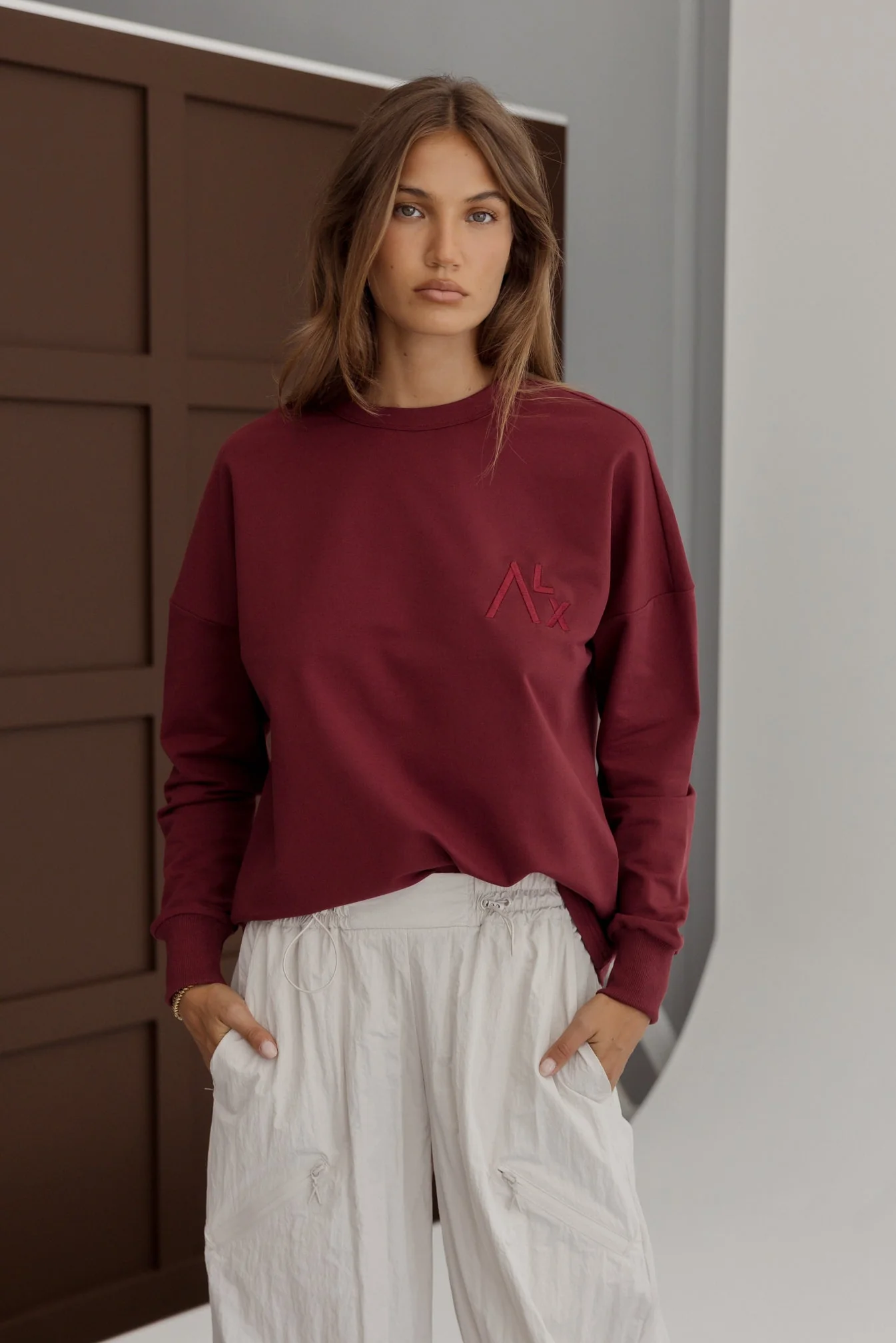 VIRE Long Sleeve Top Red Wine - Image 3