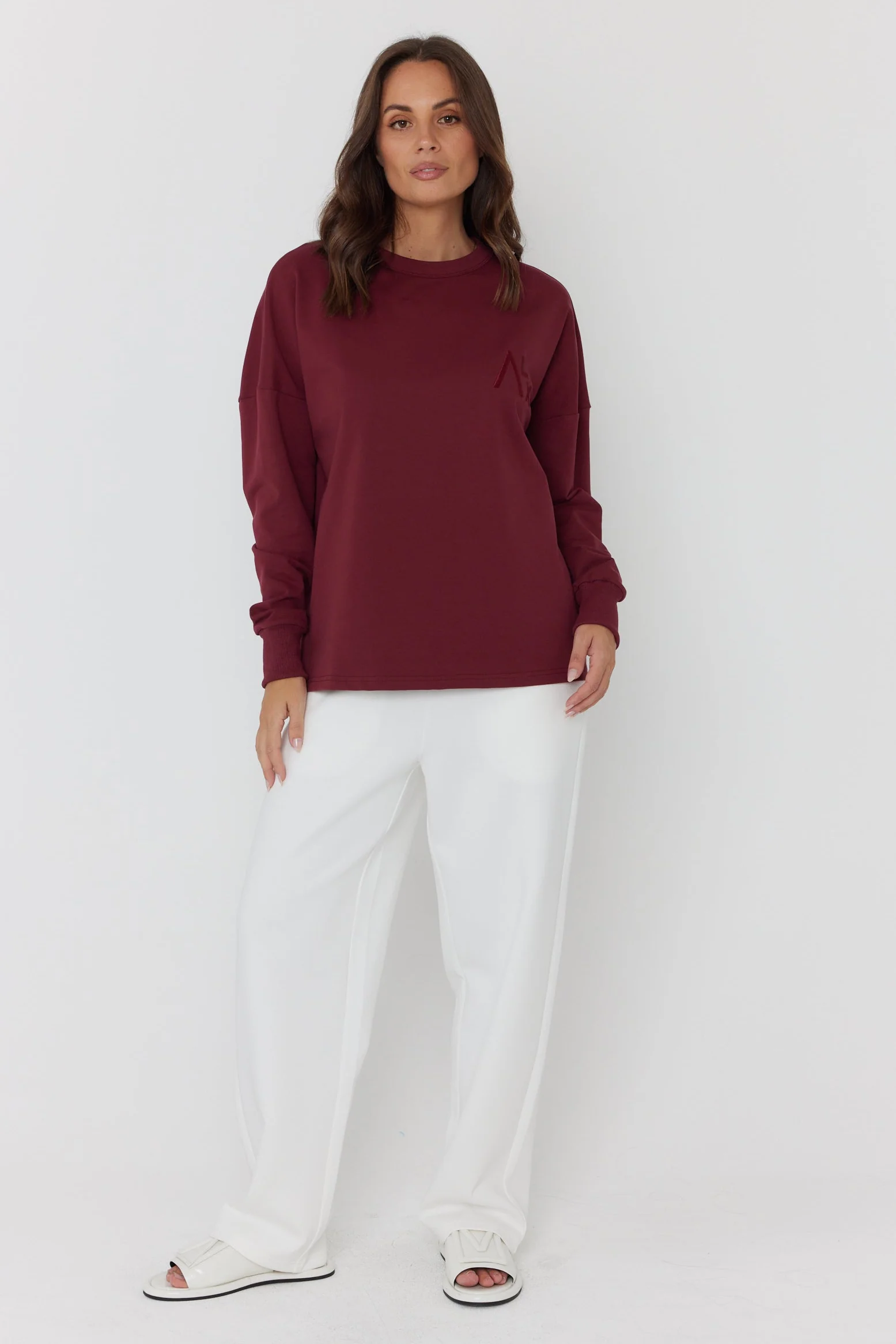 VIRE Long Sleeve Top Red Wine - Image 4