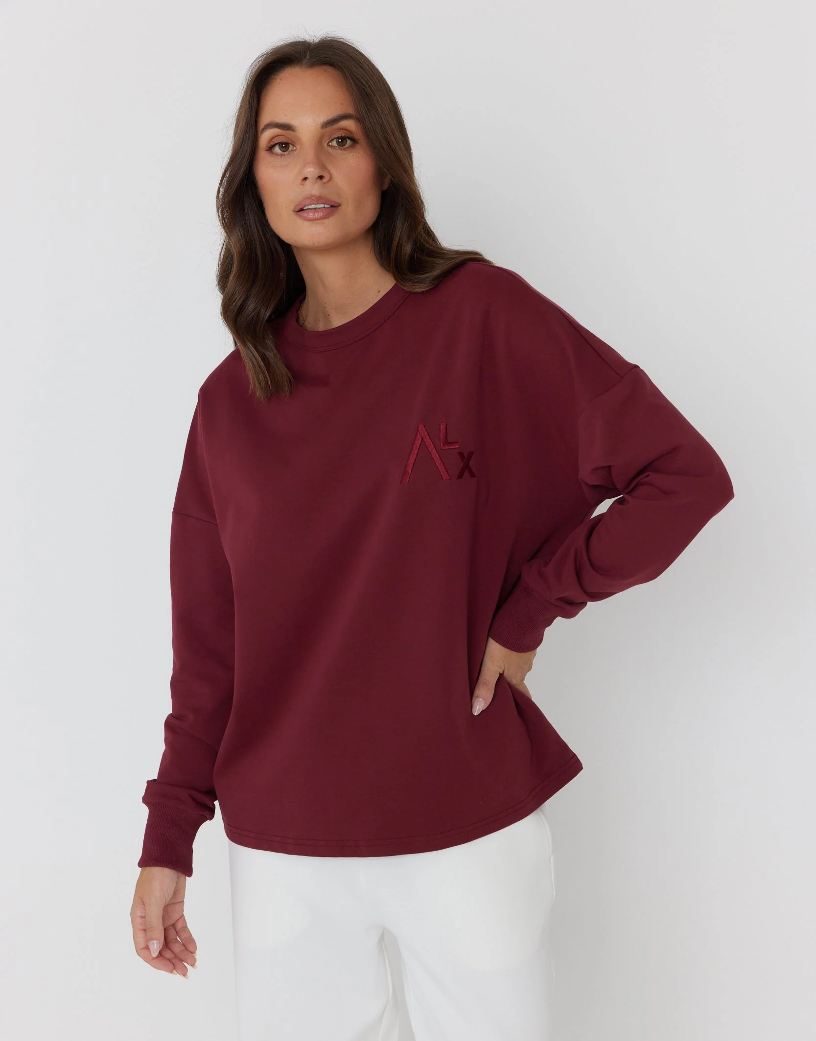 VIRE Long Sleeve Top Red Wine - Image 6