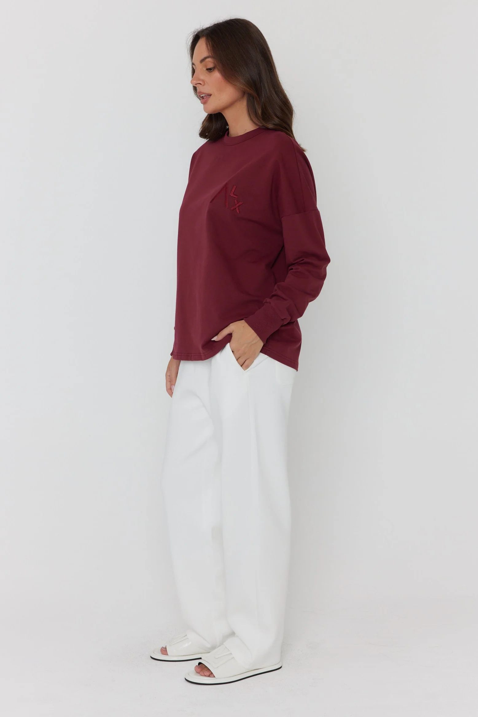 VIRE Long Sleeve Top Red Wine - Image 8