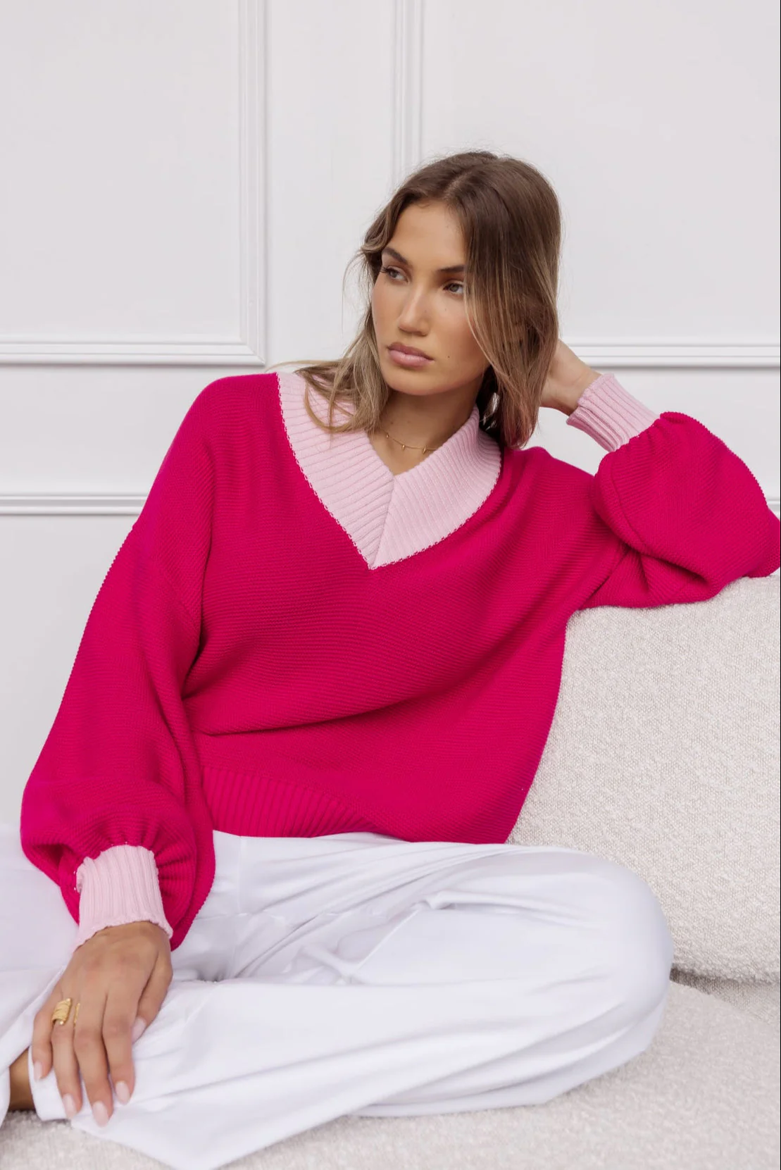 VISSY Knit Jumper Pink/Pink - Image 2