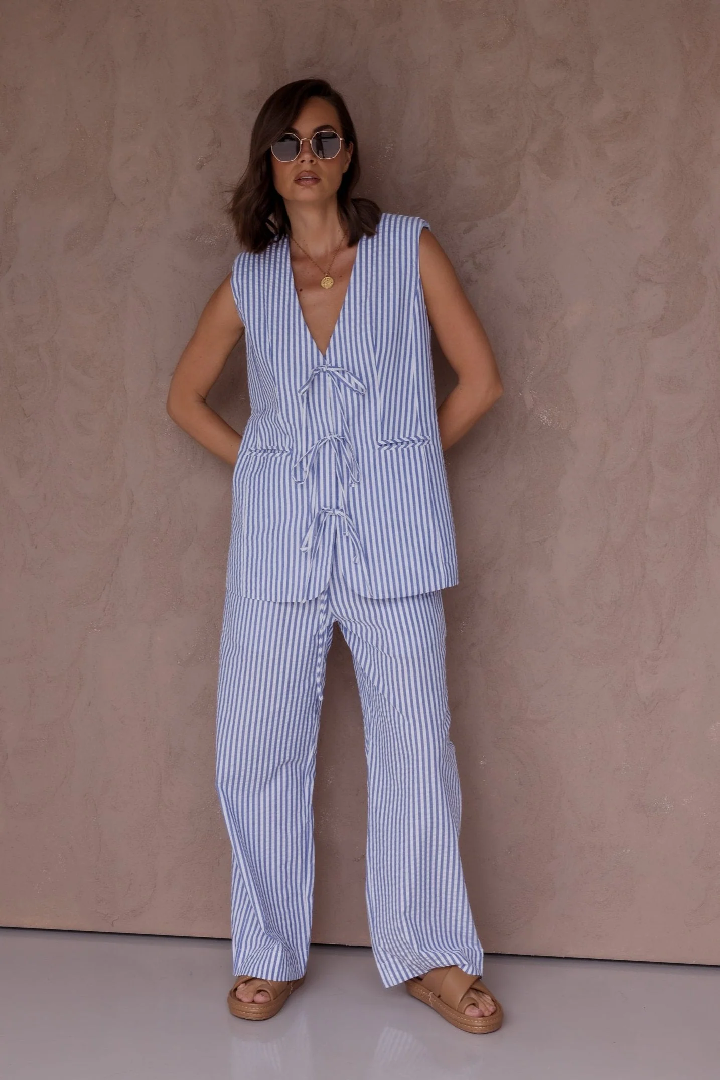 VULTAR Vest Blue Stripe - Image 4