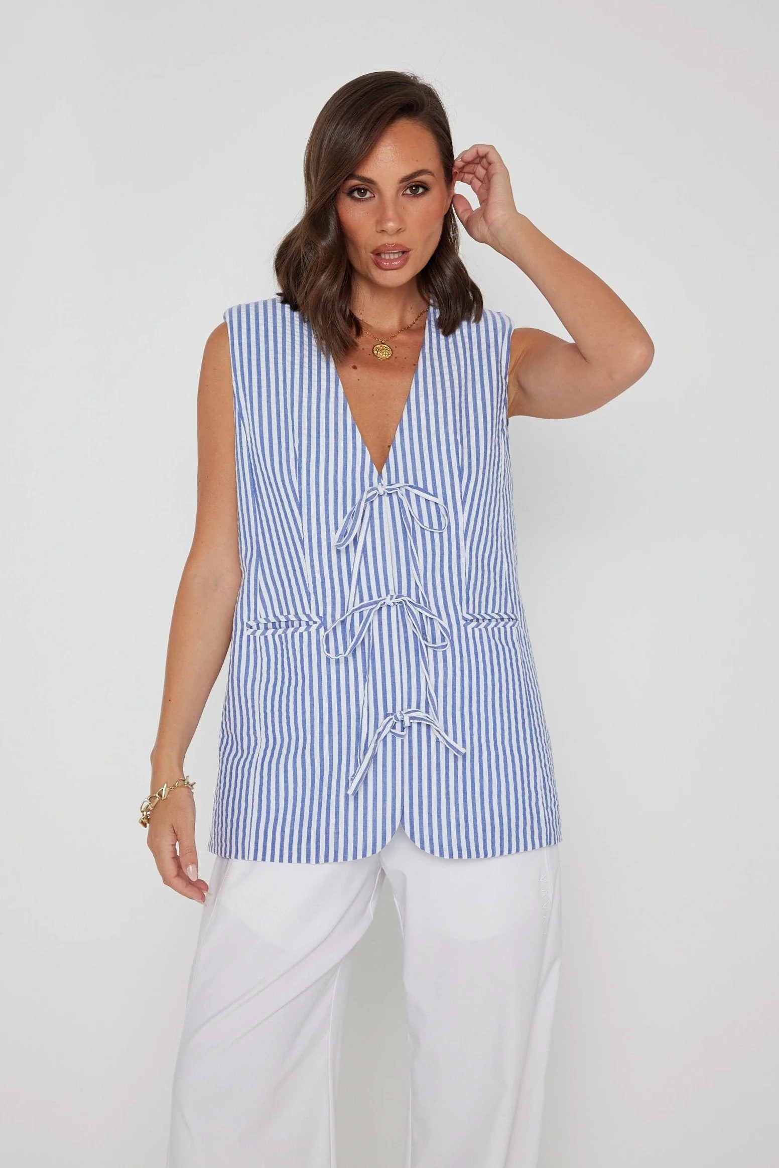VULTAR Vest Blue Stripe - Image 6