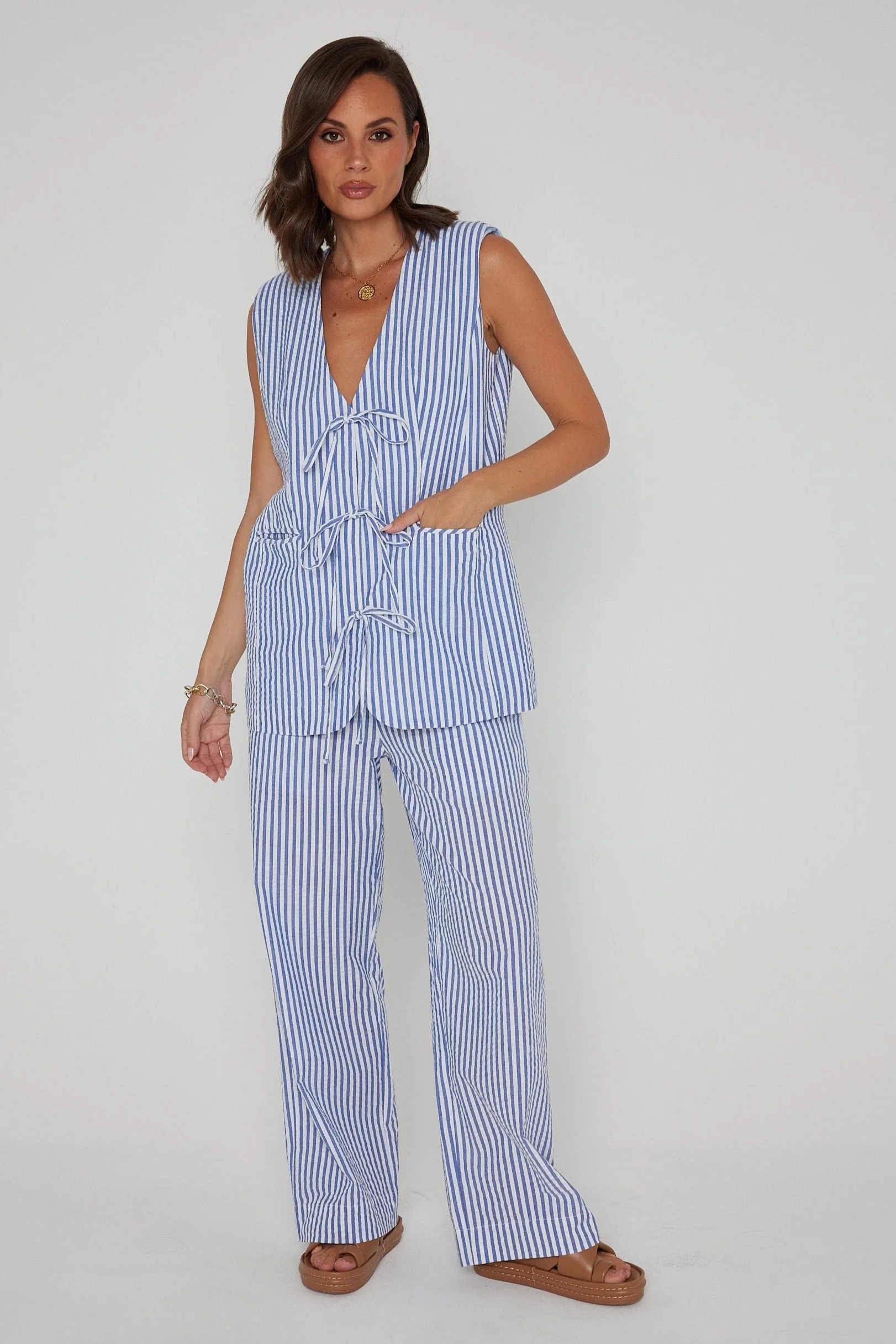VULTAR Vest Blue Stripe - Image 7
